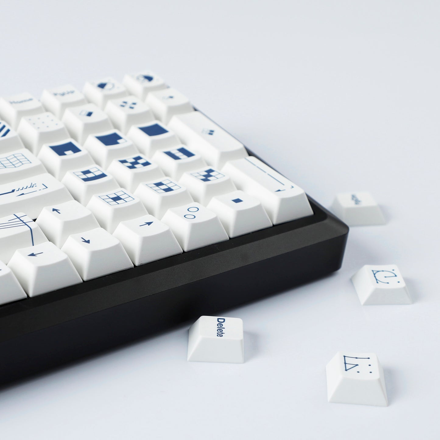 YMDK Geometry Theme Keycap 134 Keys Top Print Dye Sub Cherry Profile PBT Custom Keycaps for MX Mechanical Keyboard