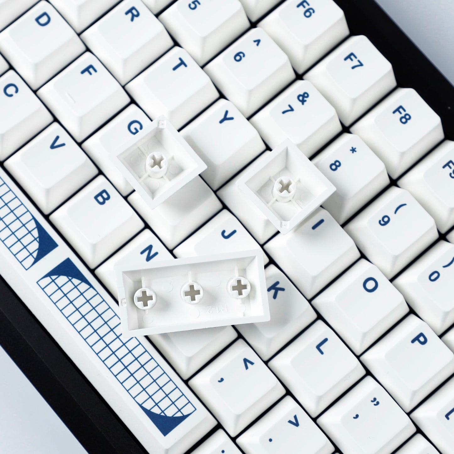 YMDK Geometry Theme Keycap 134 Keys Top Print Dye Sub Cherry Profile PBT Custom Keycaps for MX Mechanical Keyboard