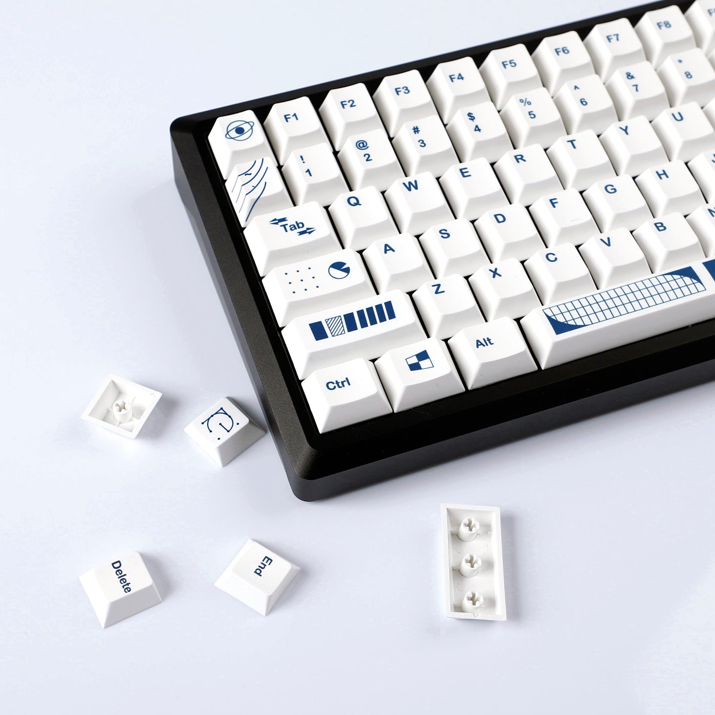 YMDK Geometry Theme Keycap 134 Keys Top Print Dye Sub Cherry Profile PBT Custom Keycaps for MX Mechanical Keyboard