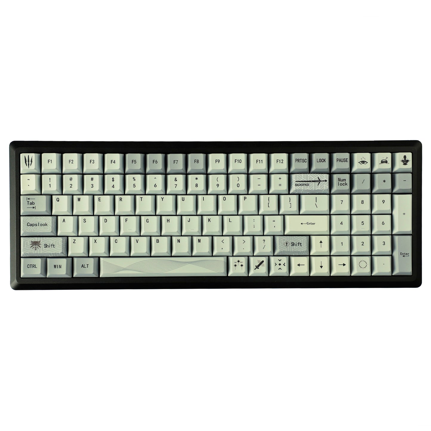 YMDK Wild Hunt Theme PBT Keycap 134 Keys Dye Sub Cherry Profile Top Print Custom Keycaps for MX Mechanical Keyboard