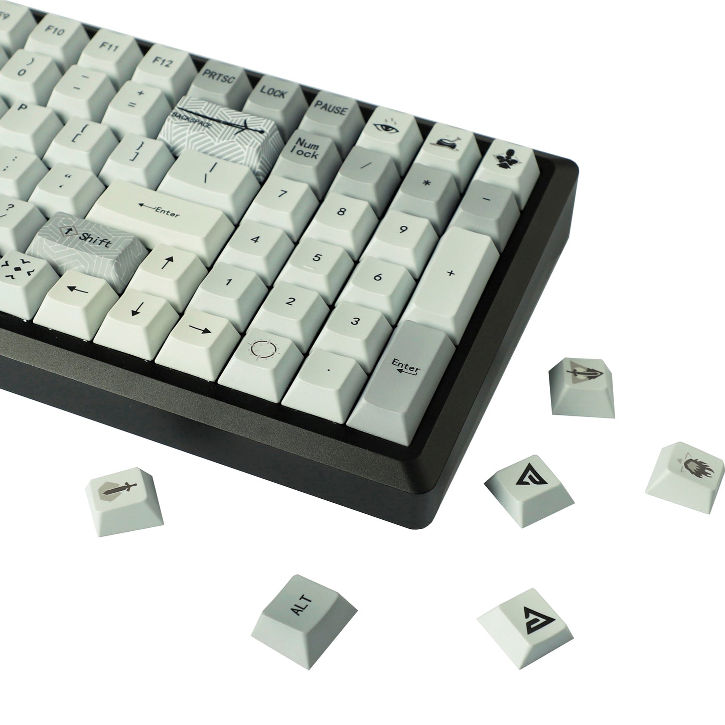 YMDK Wild Hunt Theme PBT Keycap 134 Keys Dye Sub Cherry Profile Top Print Custom Keycaps for MX Mechanical Keyboard