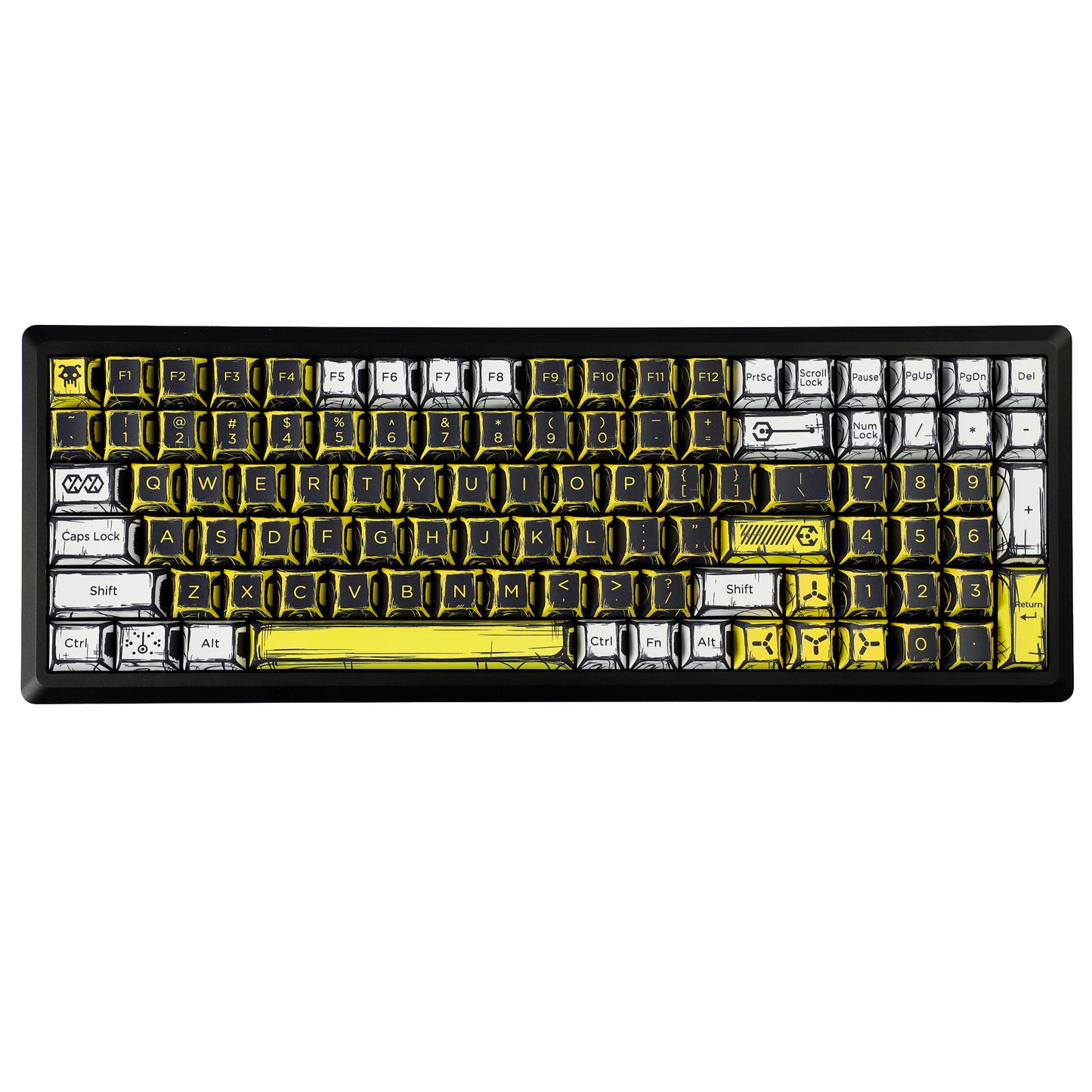 YMDK Virtual War Theme Comic Style Keycaps Full Set 138 Keys Novel Custom Mange Anime Key Caps PBT Dye Sub Cherry Profile Keycap for MX Mechanical Keyboard