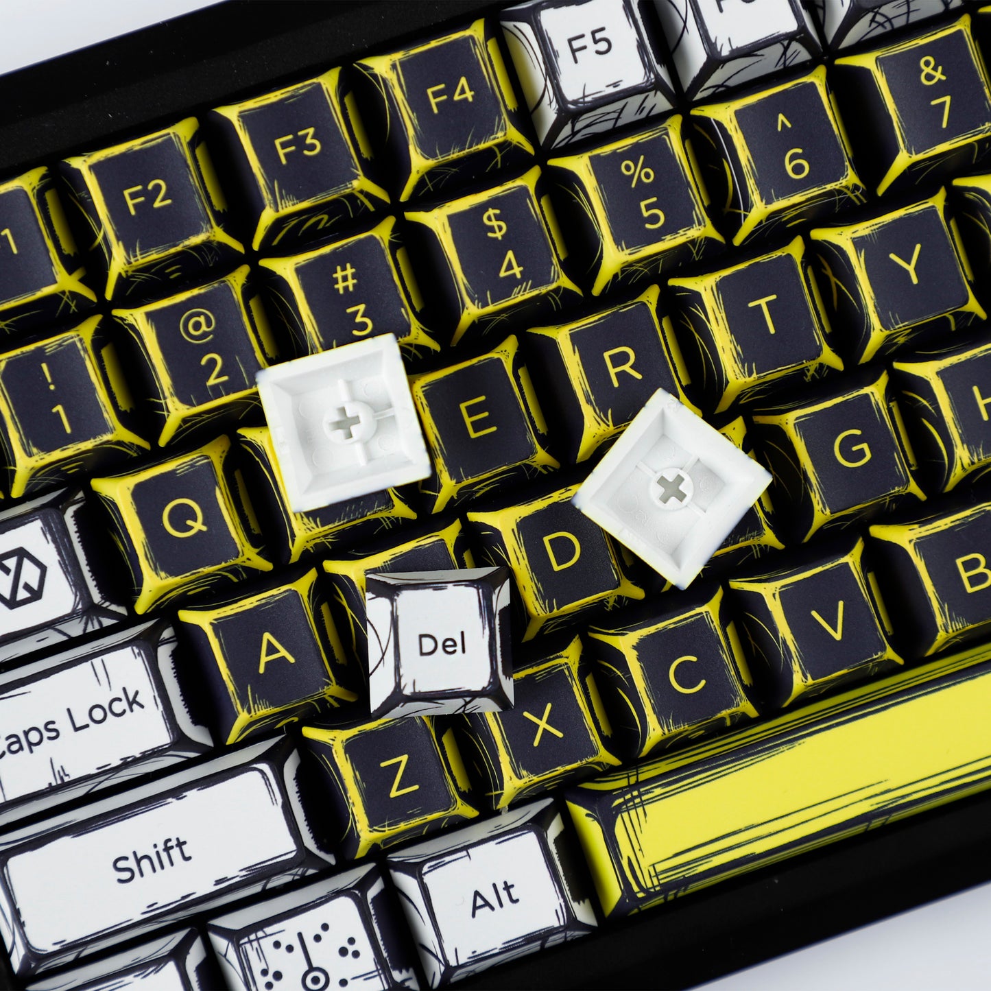 YMDK Virtual War Theme Comic Style Keycaps Full Set 138 Keys Novel Custom Mange Anime Key Caps PBT Dye Sub Cherry Profile Keycap for MX Mechanical Keyboard