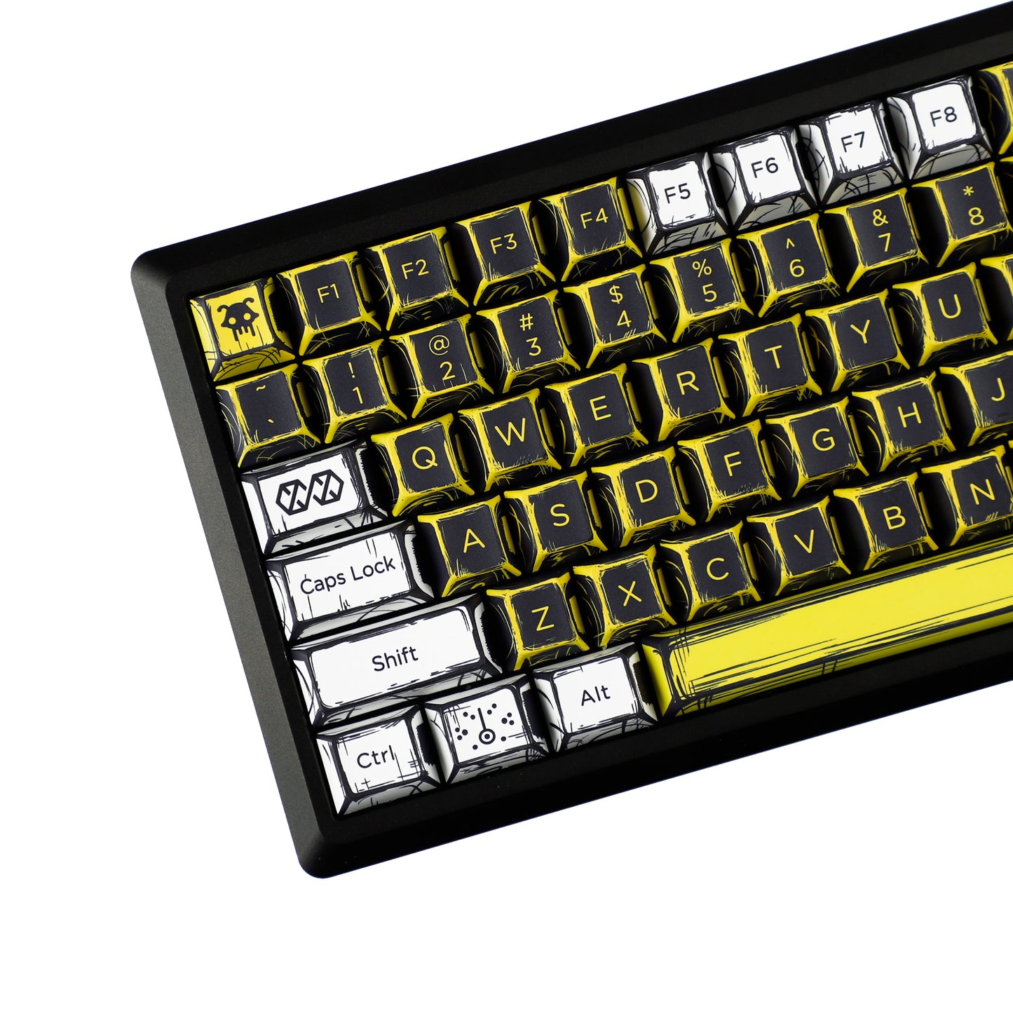 YMDK Virtual War Theme Comic Style Keycaps Full Set 138 Keys Novel Custom Mange Anime Key Caps PBT Dye Sub Cherry Profile Keycap for MX Mechanical Keyboard