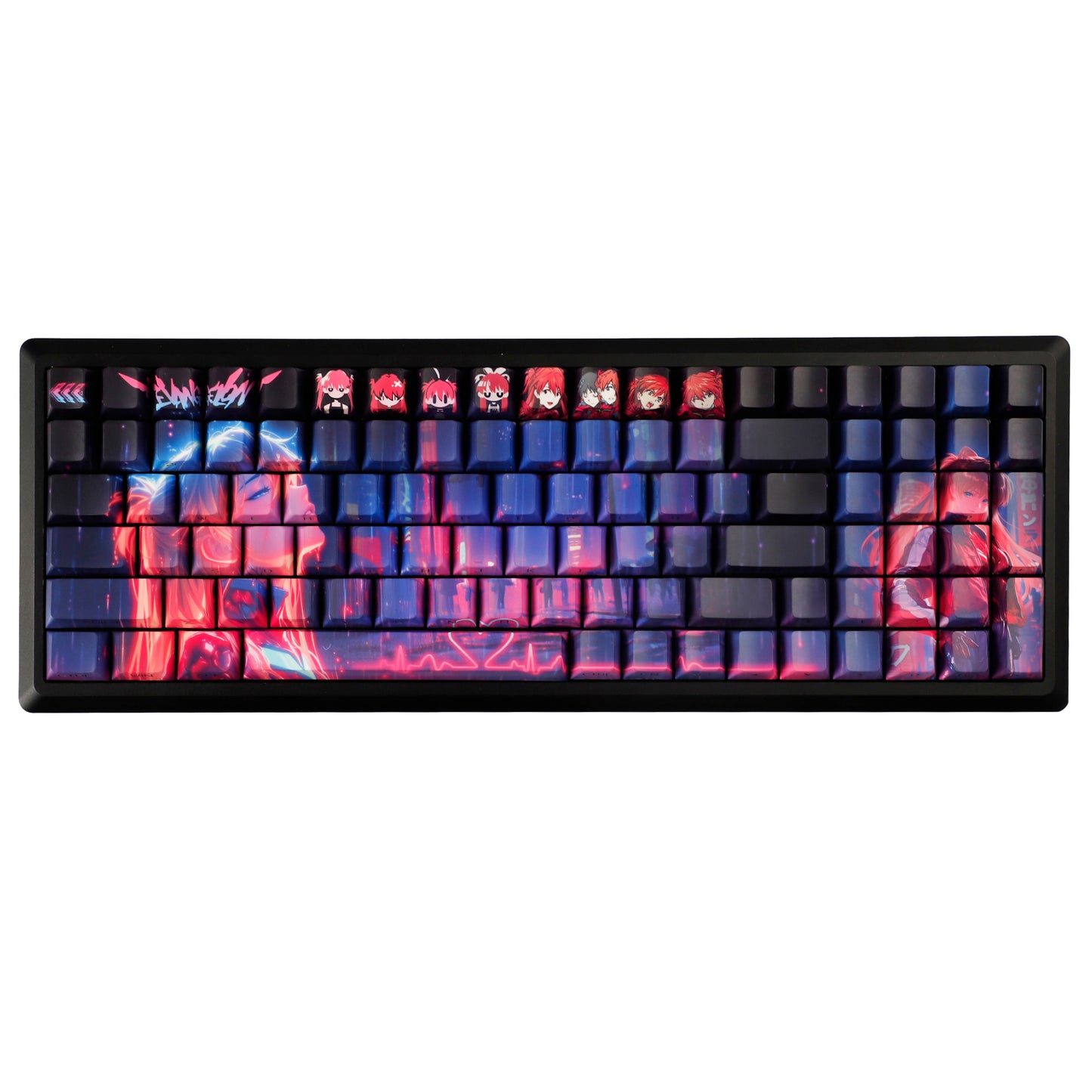 YMDK Wenshao Asuka Theme Keycaps Anime Full Set 130 Keys Sidelit Cherry Profile Dye Sub Custom Keycap for MX Mechanical Keyboard