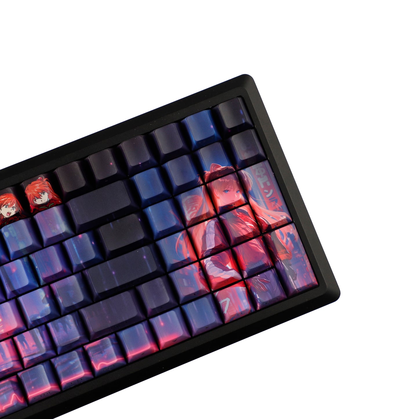 YMDK Wenshao Asuka Theme Keycaps Anime Full Set 130 Keys Sidelit Cherry Profile Dye Sub Custom Keycap for MX Mechanical Keyboard