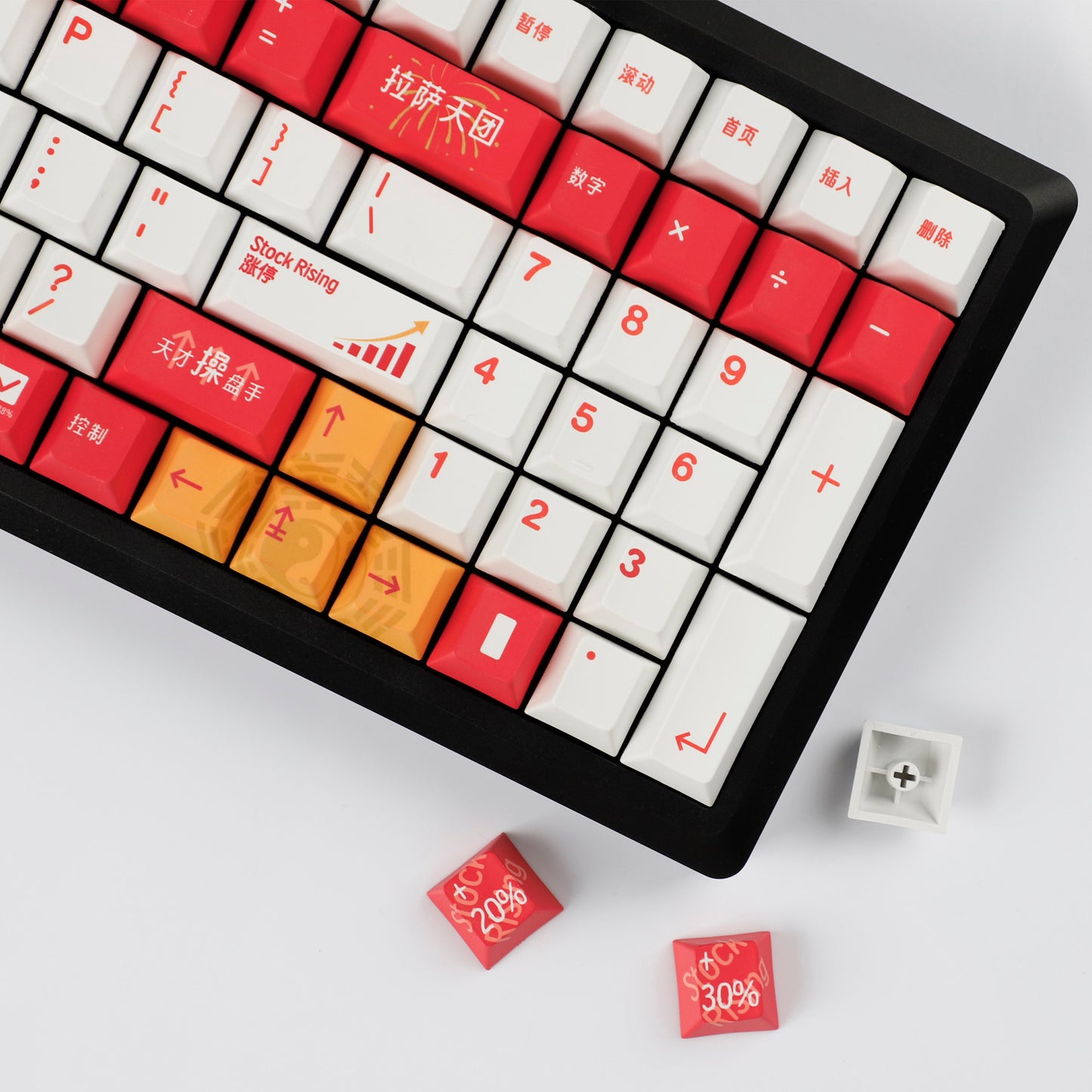 YMDK Stock Theme 152 Keys Cherry Profile Keycap Top Print PBT Dye Sub Custom Keycaps for MX Mechanical Keyboard
