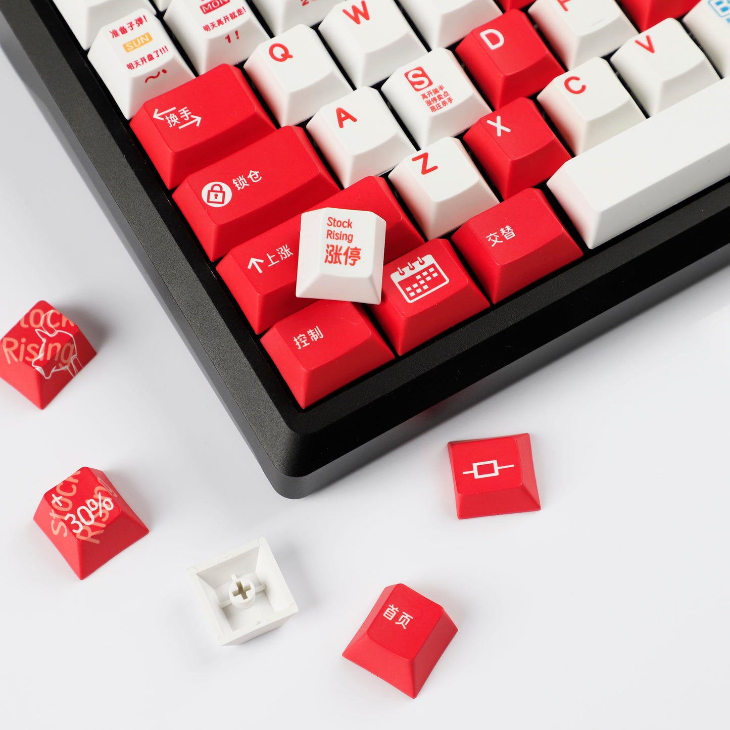 YMDK Stock Theme 152 Keys Cherry Profile Keycap Top Print PBT Dye Sub Custom Keycaps for MX Mechanical Keyboard