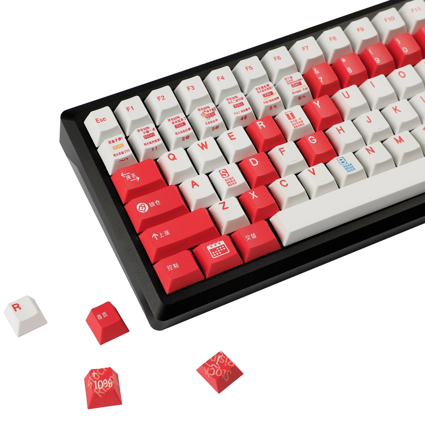YMDK Stock Theme 152 Keys Cherry Profile Keycap Top Print PBT Dye Sub Custom Keycaps for MX Mechanical Keyboard