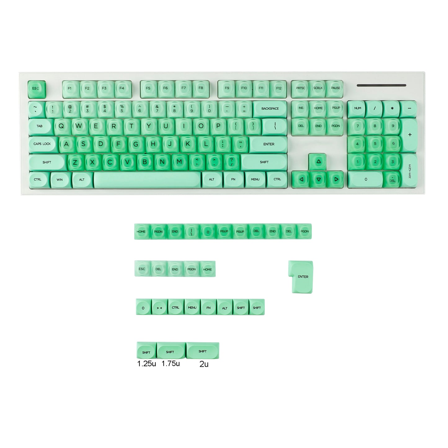 YMDK Liquid Foundation Keycaps 132 keys Frosted HOA Profile PBT PC UV Print for 61/68/84/87/98/104/108 Mechanical Keyboard