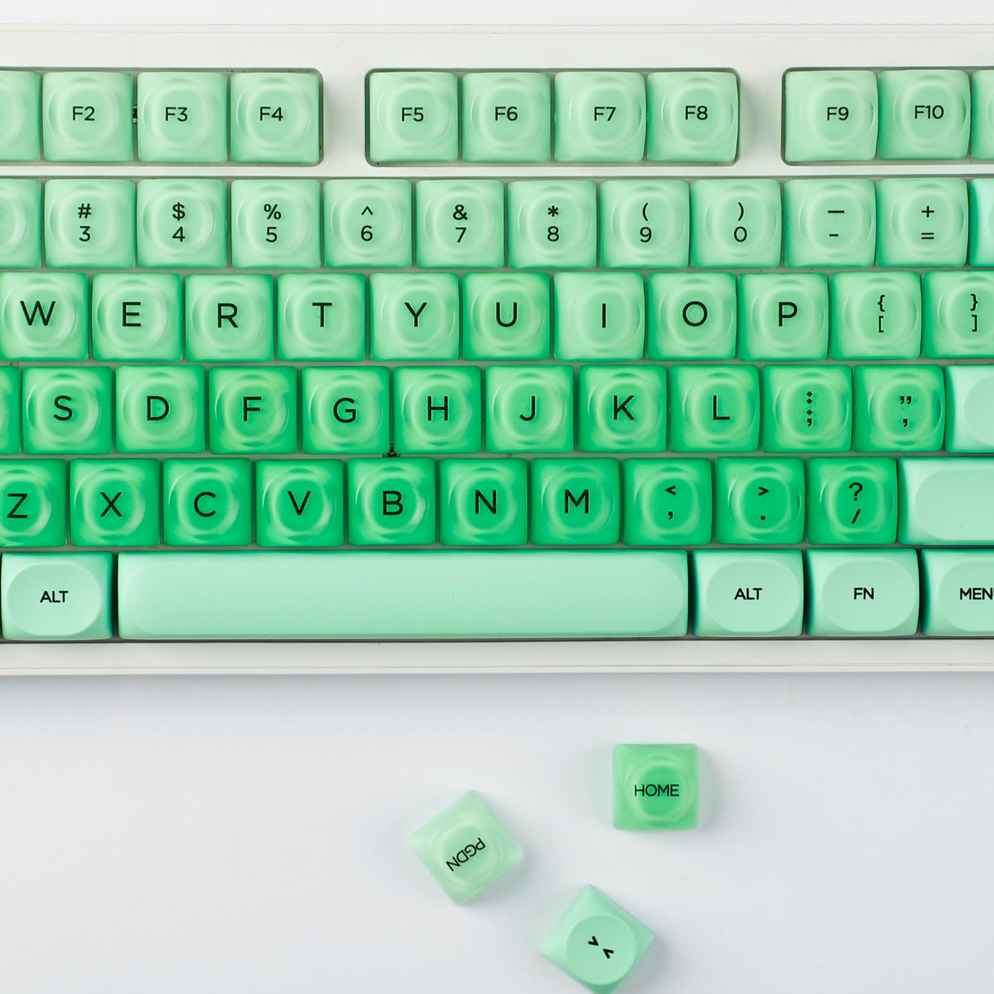 YMDK Liquid Foundation Keycaps 132 keys Frosted HOA Profile PBT PC UV Print for 61/68/84/87/98/104/108 Mechanical Keyboard
