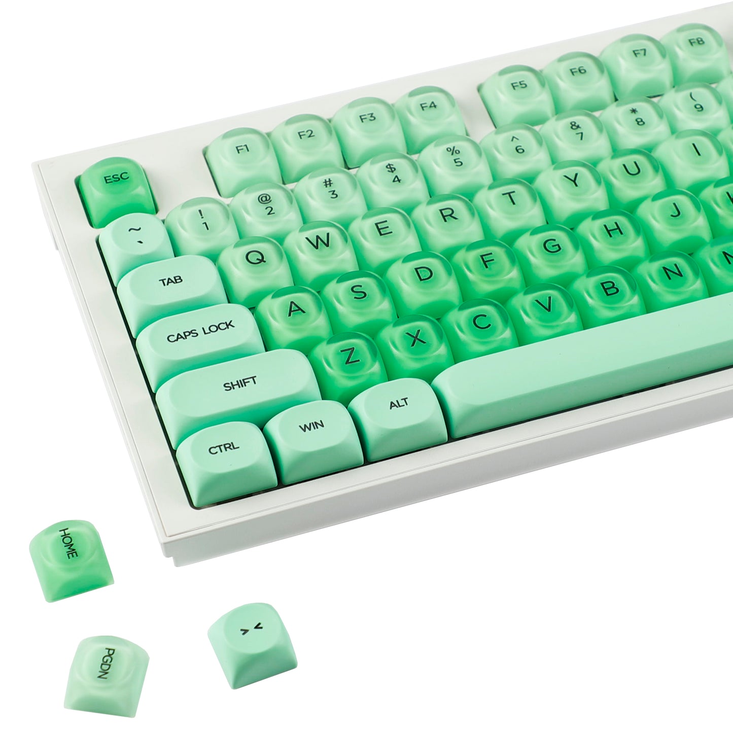 YMDK Liquid Foundation Keycaps 132 keys Frosted HOA Profile PBT PC UV Print for 61/68/84/87/98/104/108 Mechanical Keyboard
