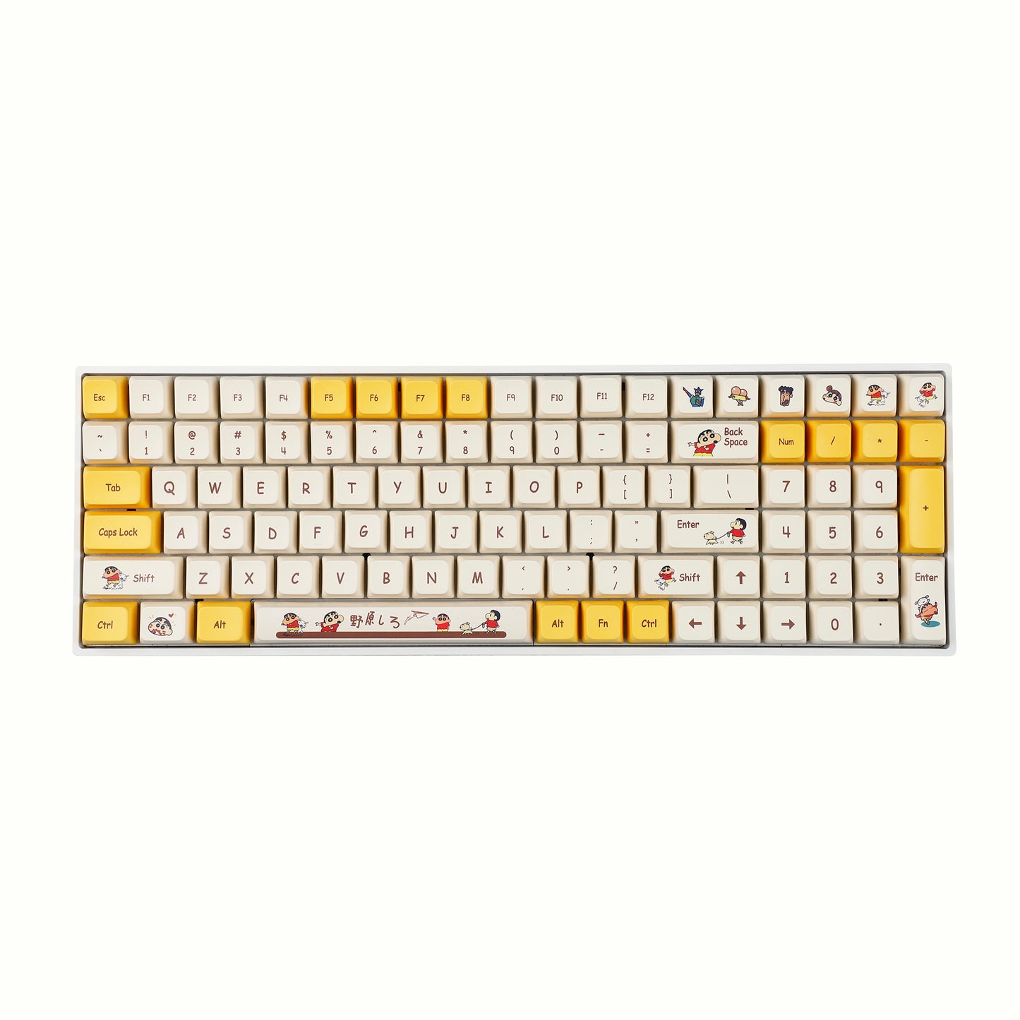 YMDK Crayon Boy Yellow MDA Profile 156 Keycaps(Dye Sub 1.55mm)