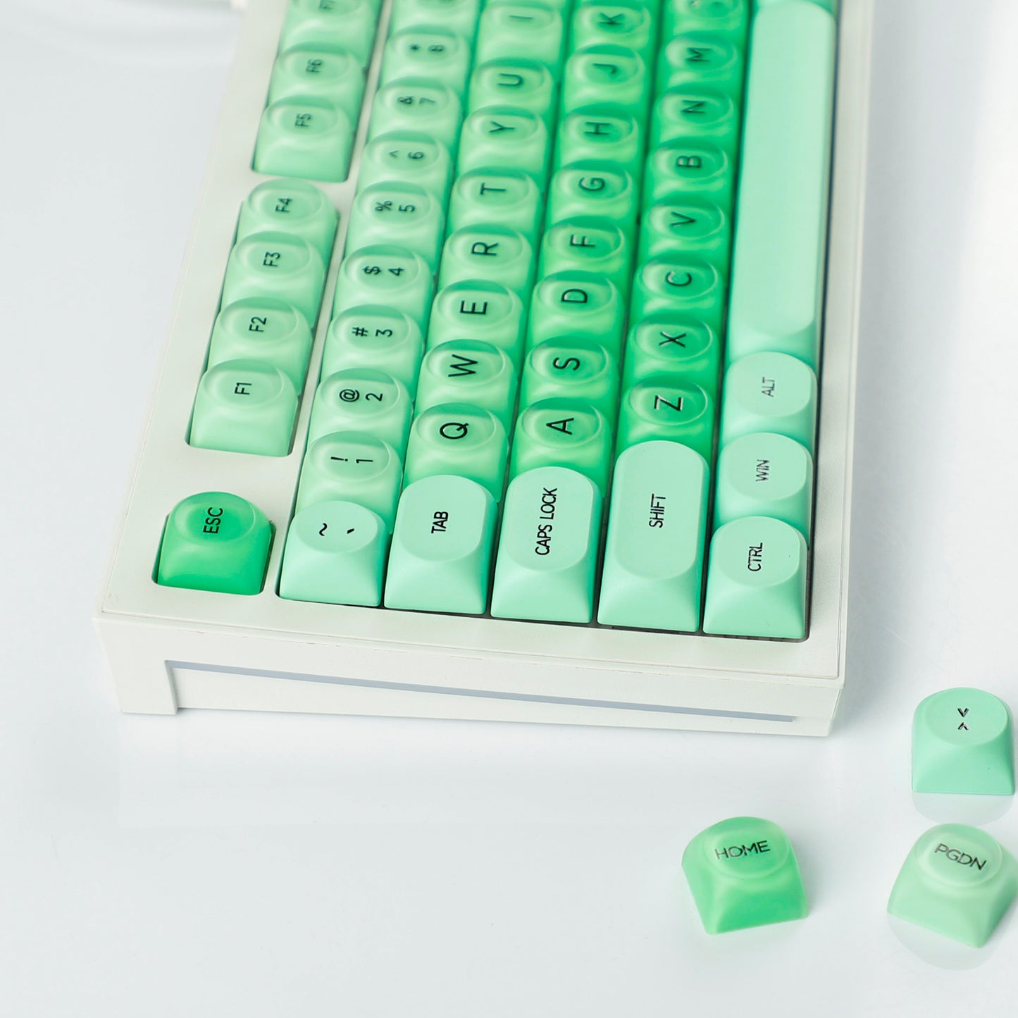 YMDK Liquid Foundation Keycaps 132 keys Frosted HOA Profile PBT PC UV Print for 61/68/84/87/98/104/108 Mechanical Keyboard