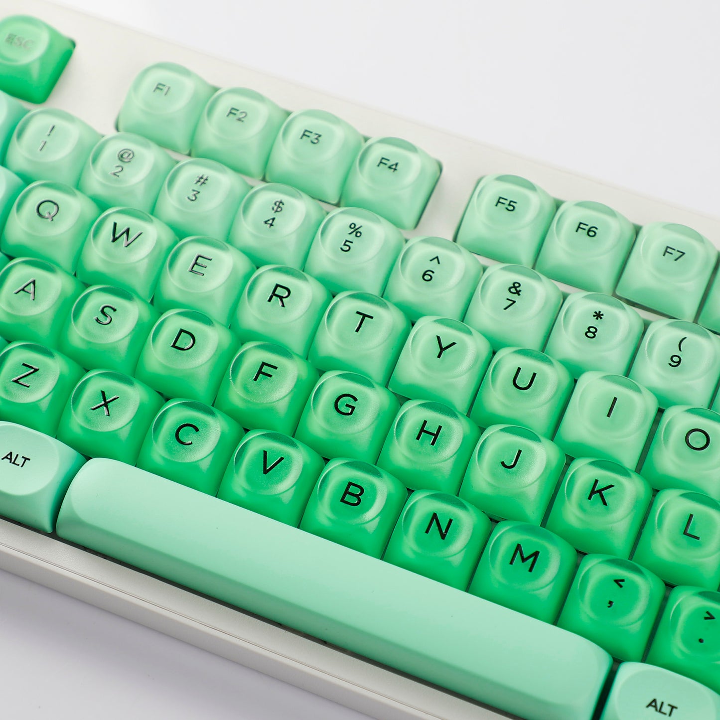 YMDK Liquid Foundation Keycaps 132 keys Frosted HOA Profile PBT PC UV Print for 61/68/84/87/98/104/108 Mechanical Keyboard
