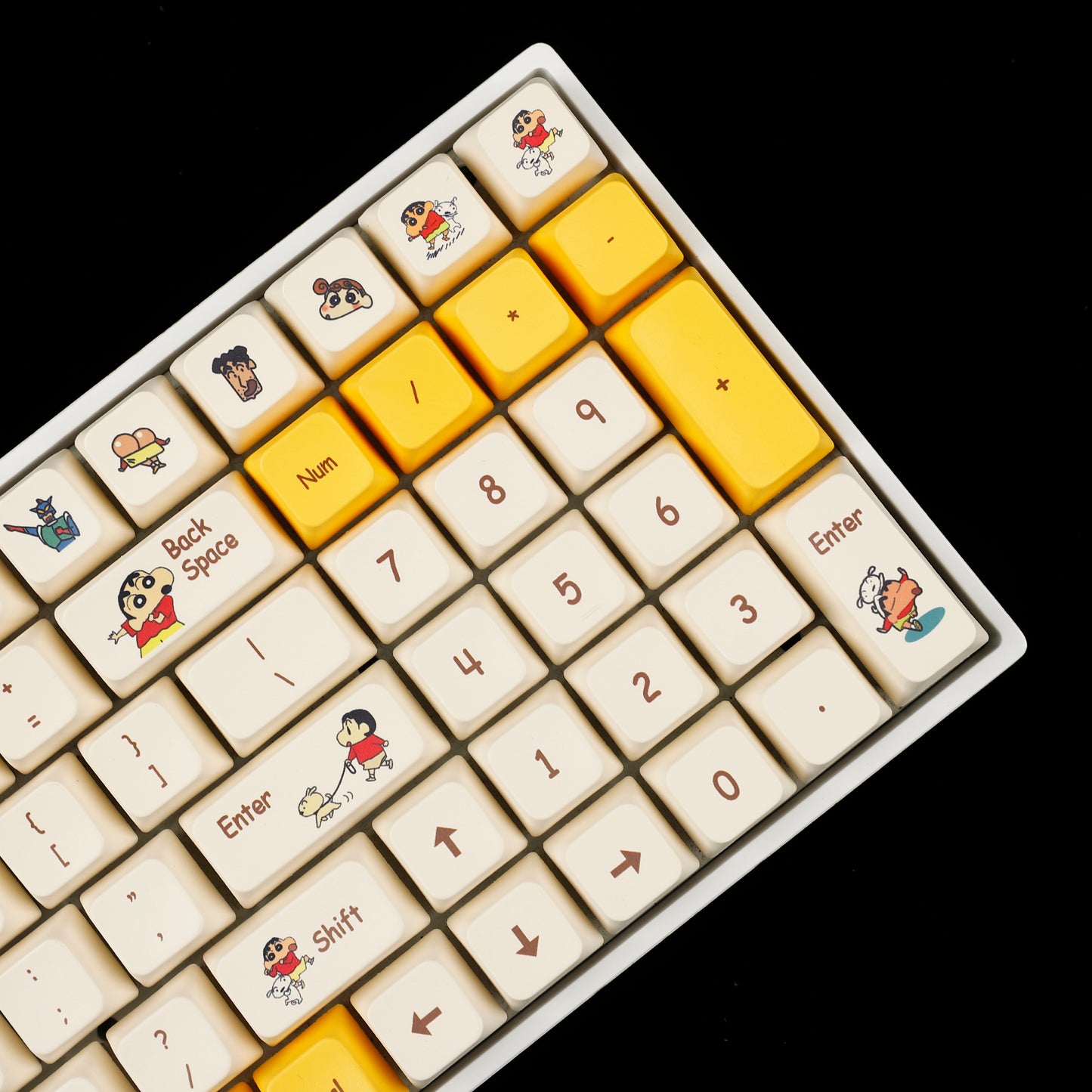 YMDK Crayon Boy Yellow MDA Profile 156 Keycaps(Dye Sub 1.55mm)