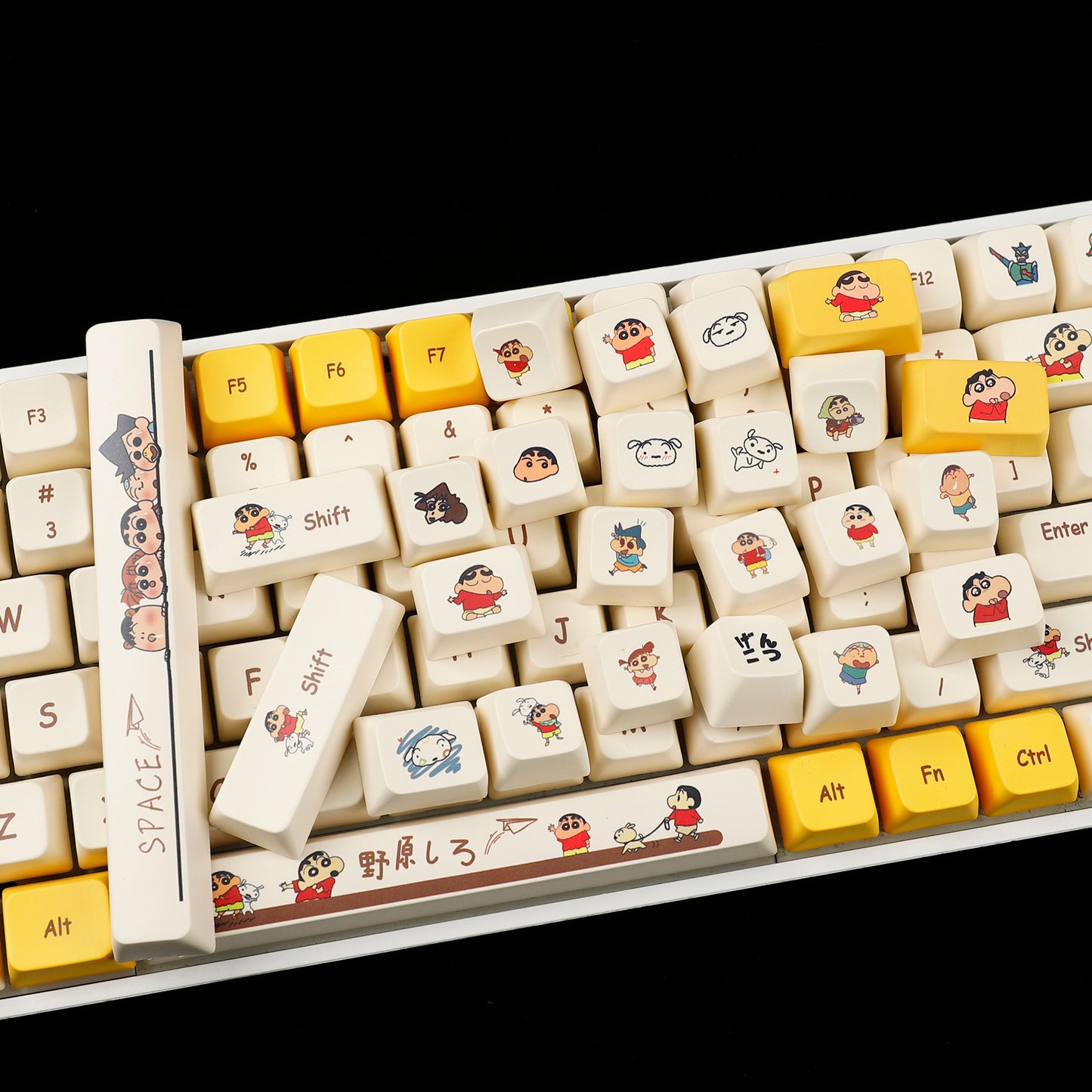 YMDK Crayon Boy Yellow MDA Profile 156 Keycaps(Dye Sub 1.55mm)