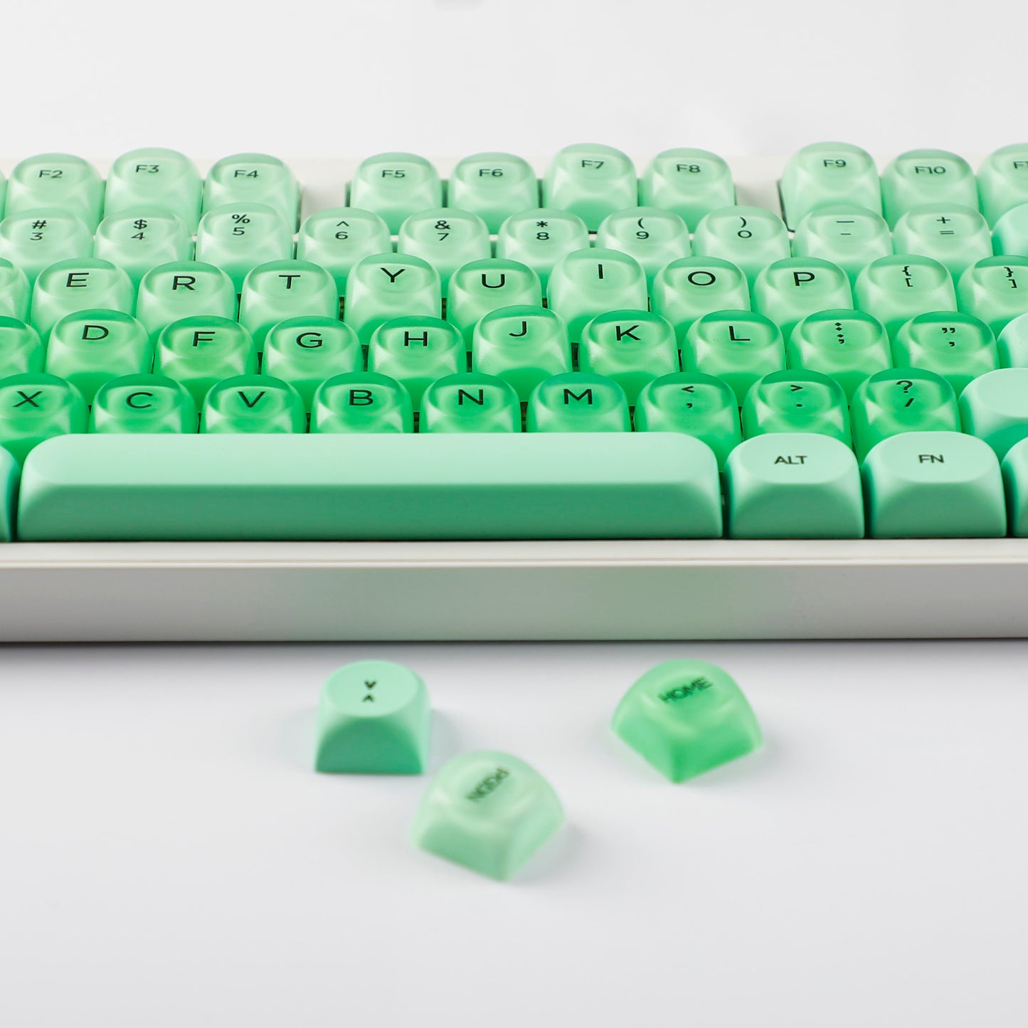 YMDK Liquid Foundation Keycaps 132 keys Frosted HOA Profile PBT PC UV Print for 61/68/84/87/98/104/108 Mechanical Keyboard