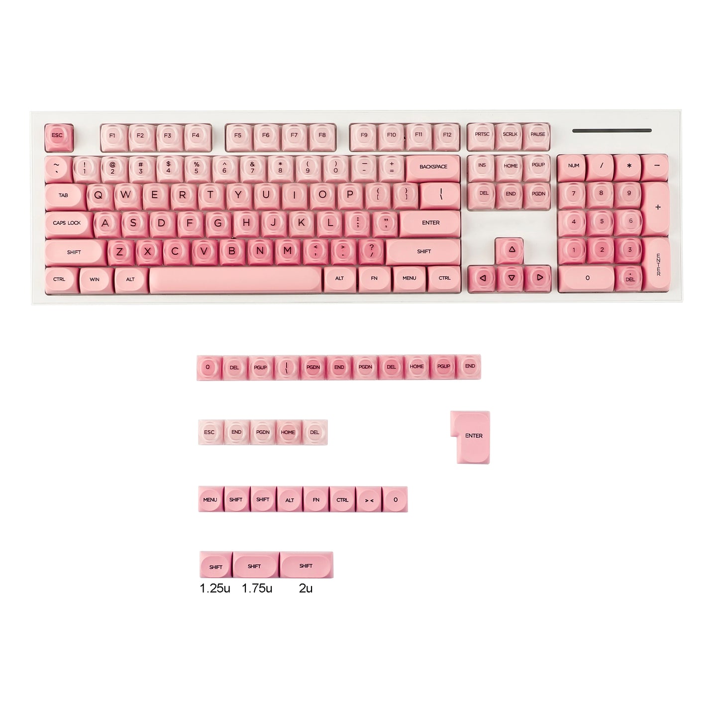 YMDK Liquid Foundation Keycaps 132 keys Frosted HOA Profile PBT PC UV Print for 61/68/84/87/98/104/108 Mechanical Keyboard