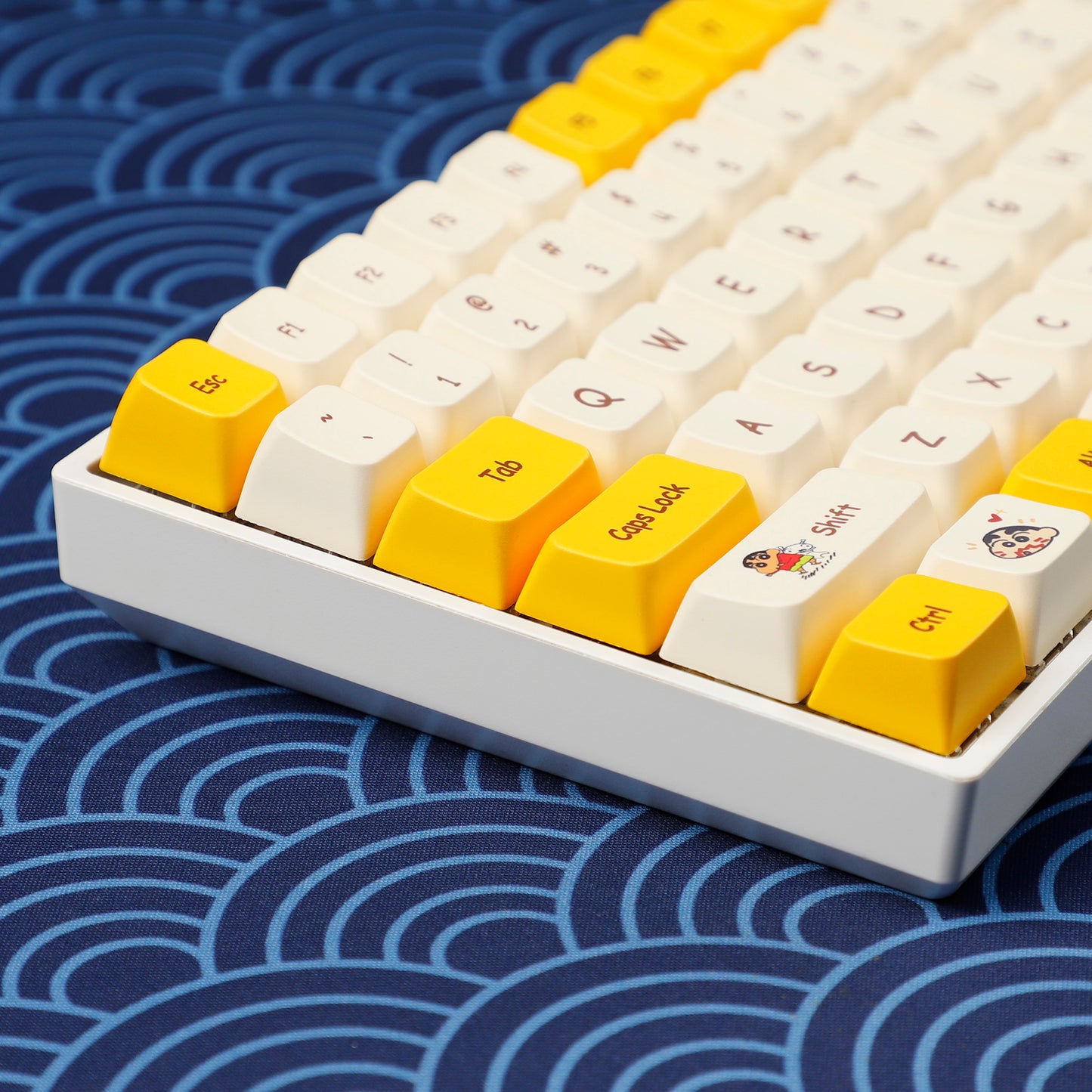 YMDK Crayon Boy Yellow MDA Profile 156 Keycaps(Dye Sub 1.55mm)