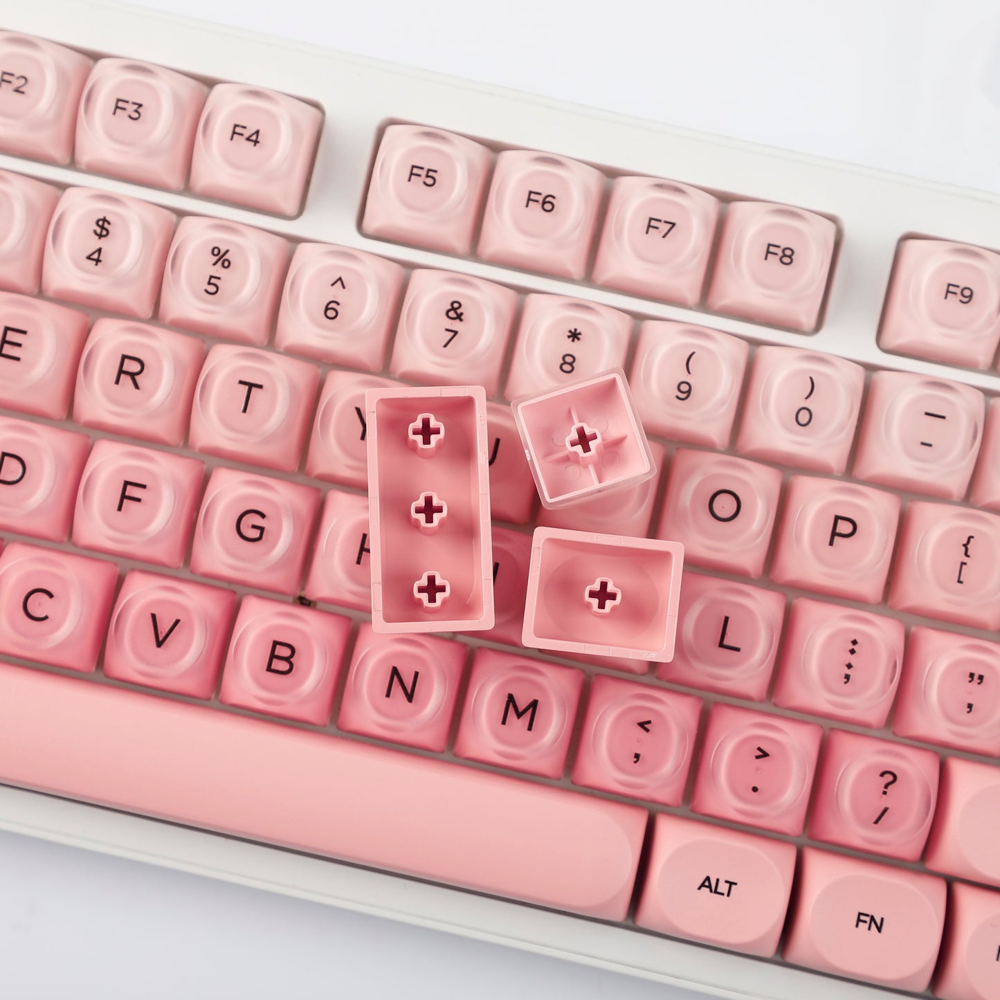 YMDK Liquid Foundation Keycaps 132 keys Frosted HOA Profile PBT PC UV Print for 61/68/84/87/98/104/108 Mechanical Keyboard