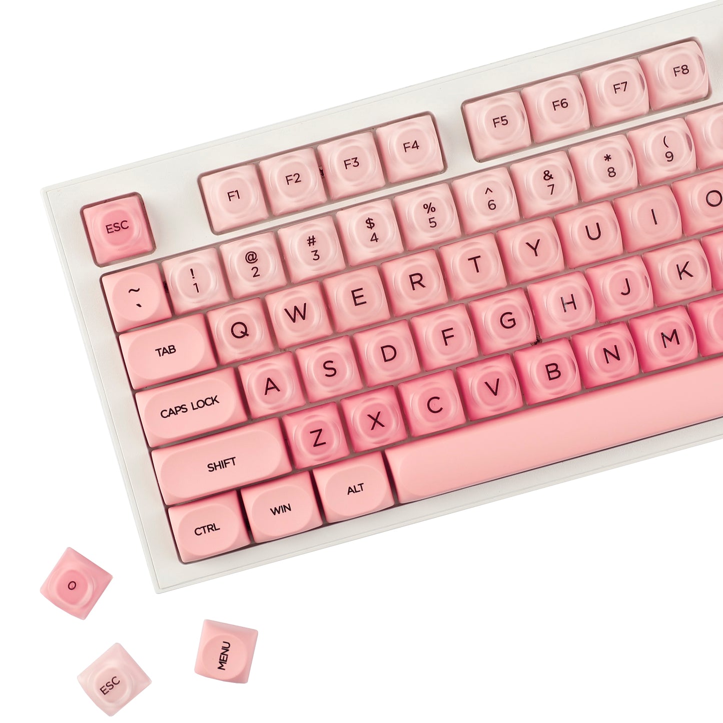 YMDK Liquid Foundation Keycaps 132 keys Frosted HOA Profile PBT PC UV Print for 61/68/84/87/98/104/108 Mechanical Keyboard