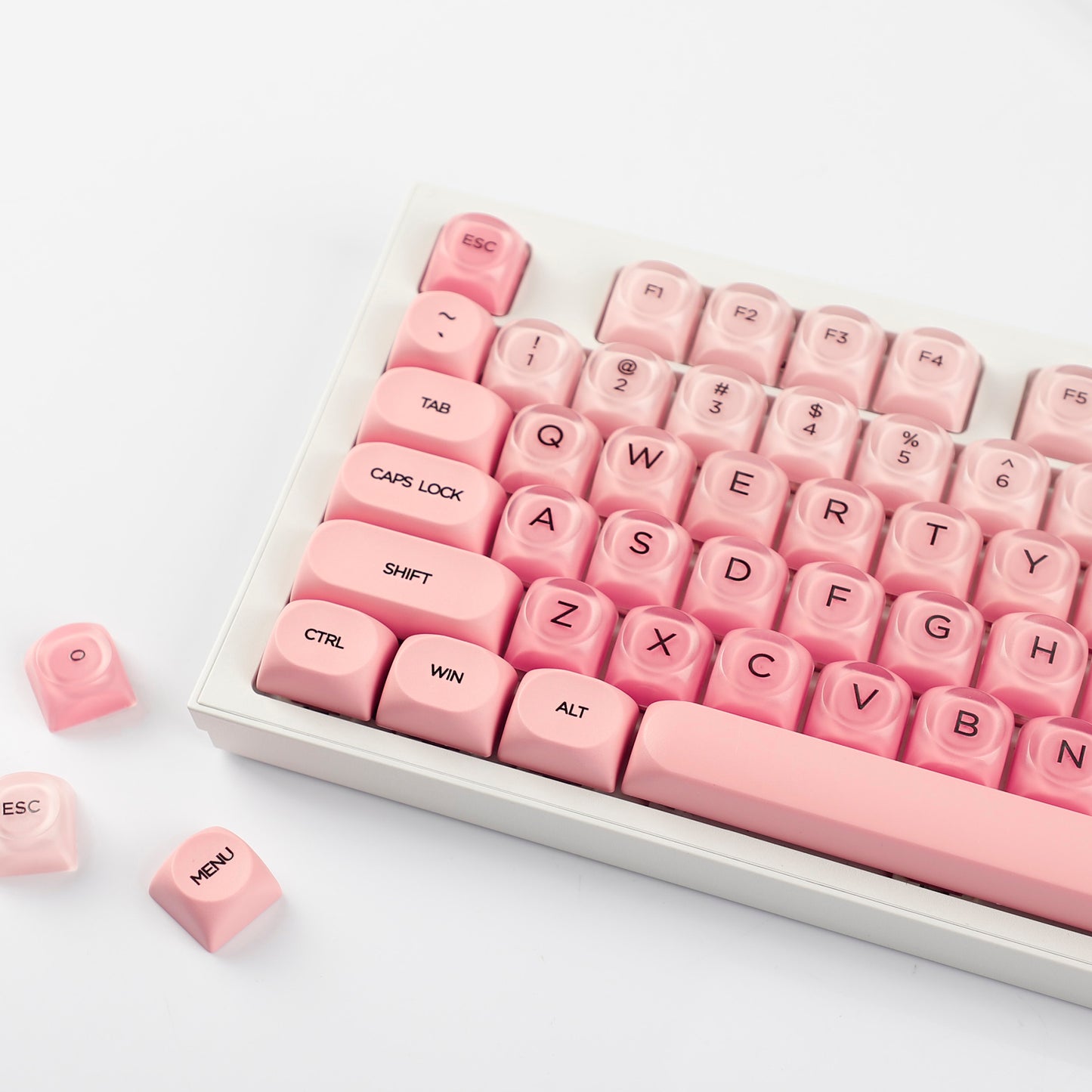 YMDK Liquid Foundation Keycaps 132 keys Frosted HOA Profile PBT PC UV Print for 61/68/84/87/98/104/108 Mechanical Keyboard