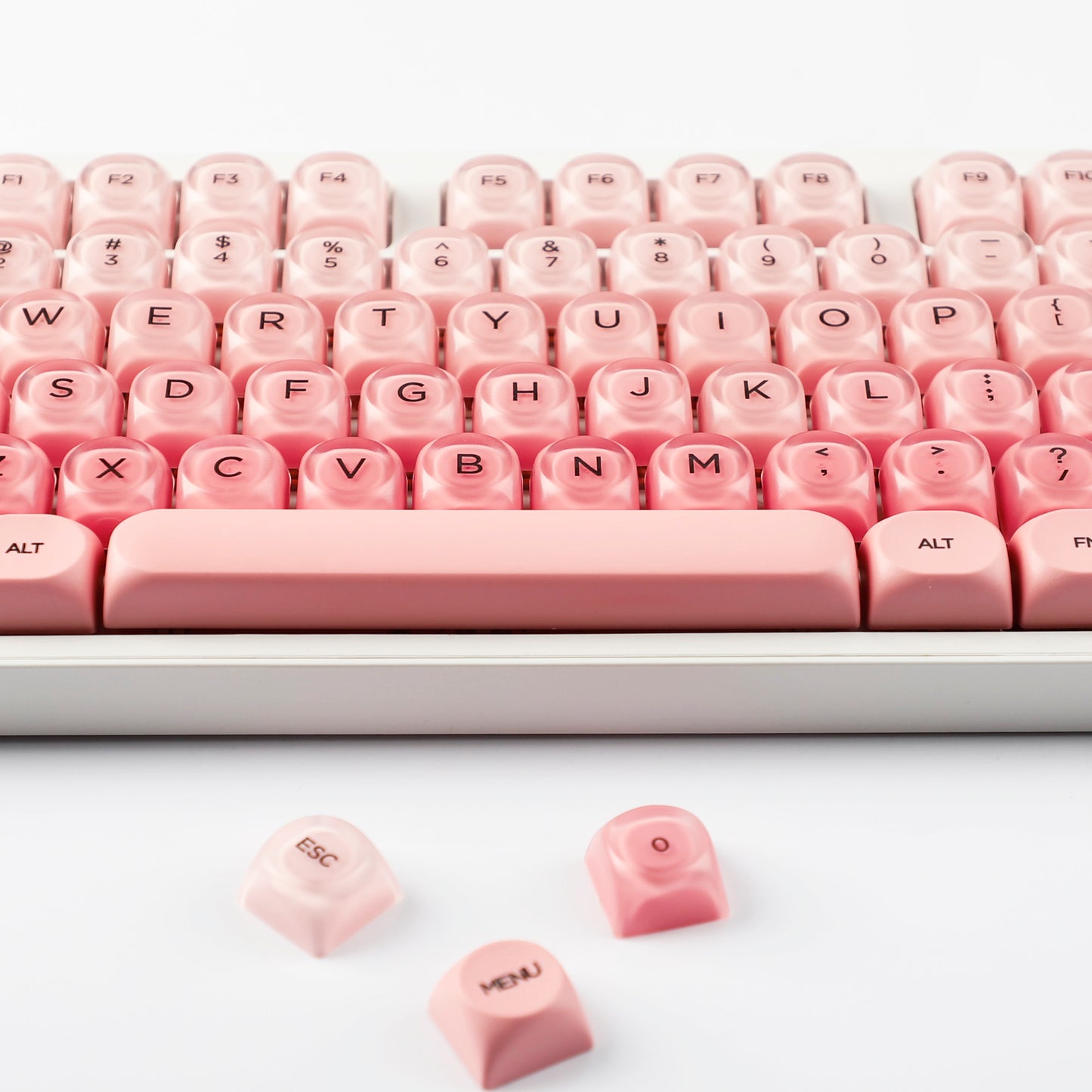 YMDK Liquid Foundation Keycaps 132 keys Frosted HOA Profile PBT PC UV Print for 61/68/84/87/98/104/108 Mechanical Keyboard
