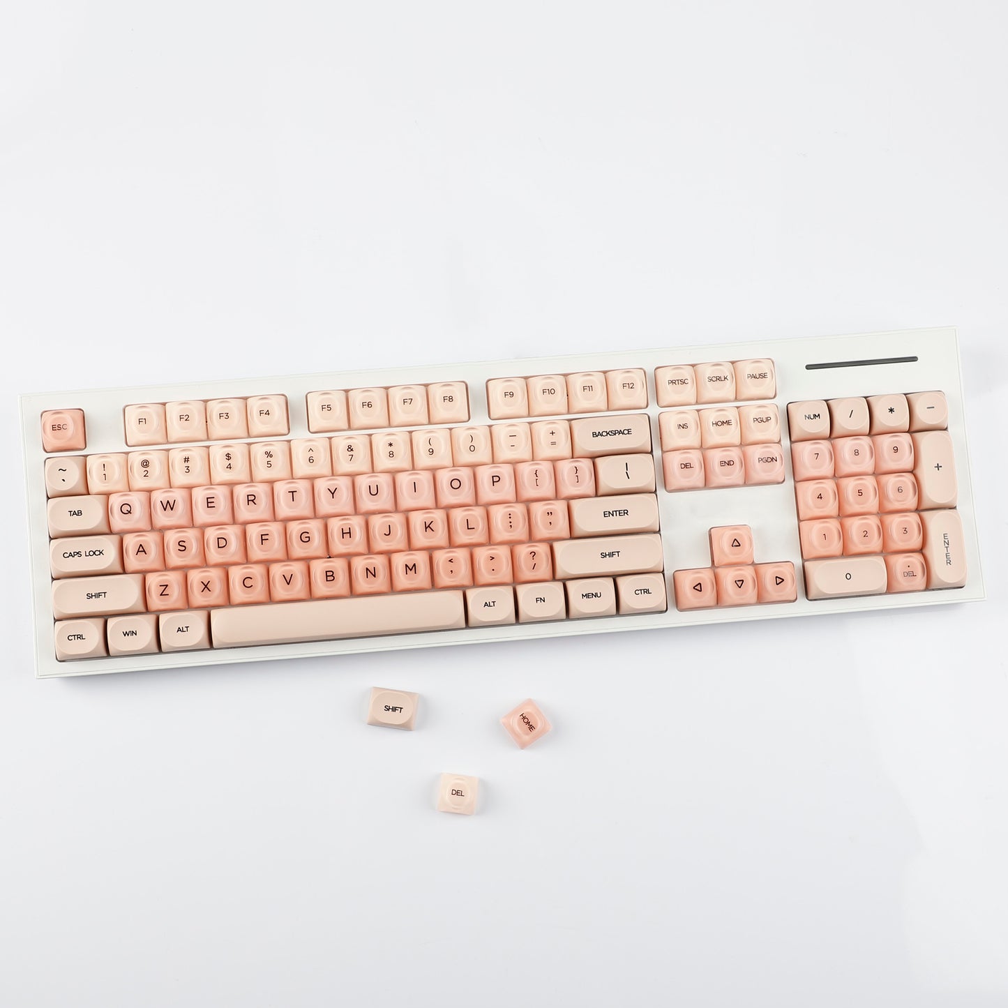 YMDK Liquid Foundation Keycaps 132 keys Frosted HOA Profile PBT PC UV Print for 61/68/84/87/98/104/108 Mechanical Keyboard