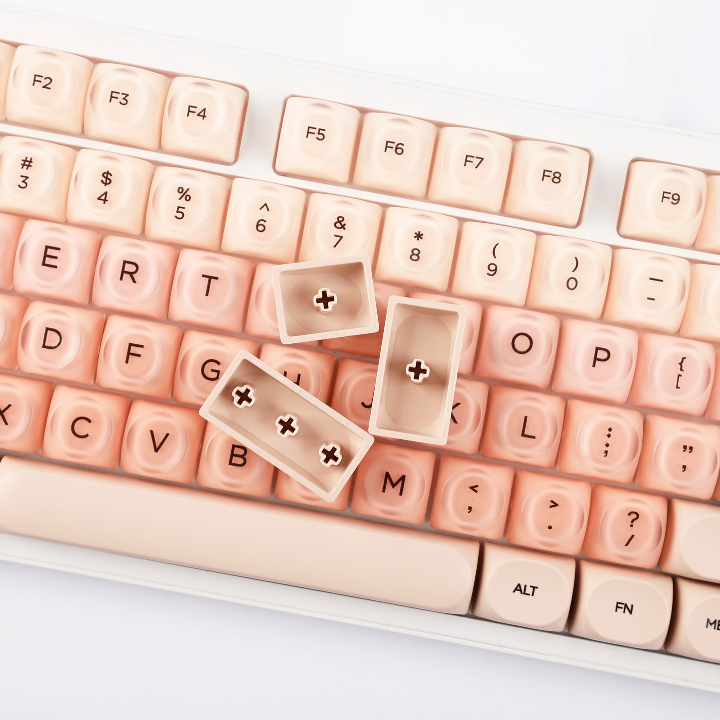 YMDK Liquid Foundation Keycaps 132 keys Frosted HOA Profile PBT PC UV Print for 61/68/84/87/98/104/108 Mechanical Keyboard