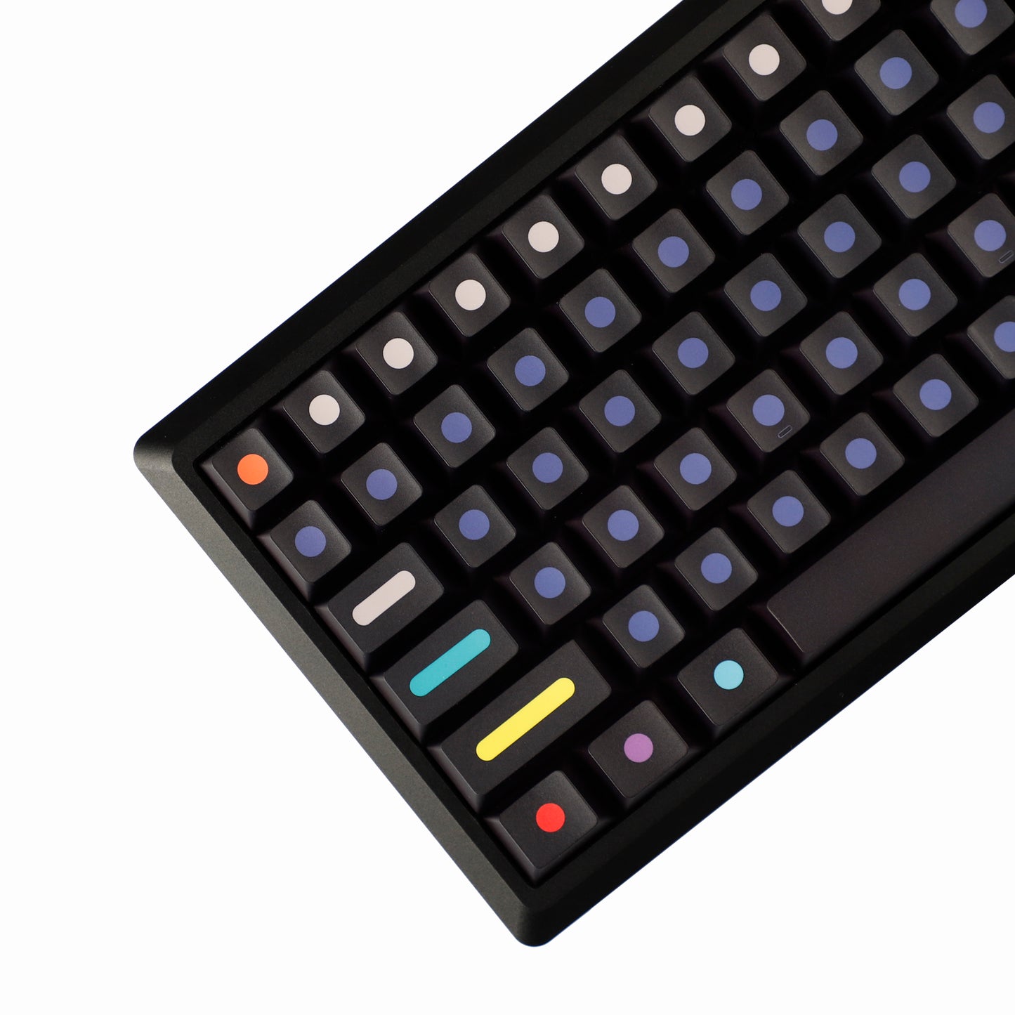 YMDK Dots Color Keycaps Full Set 134 Keys PBT Dye Sub Cherry Profile Sidelit Light Transmission for MX Mechanical Keyboard