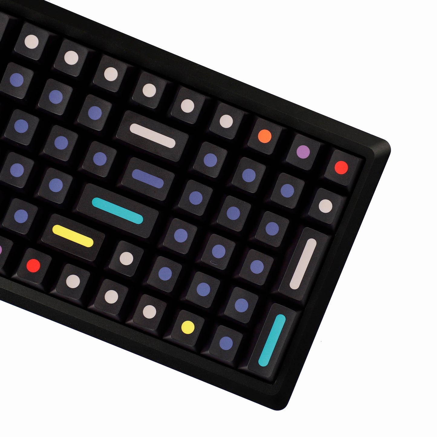 YMDK Dots Color Keycaps Full Set 134 Keys PBT Dye Sub Cherry Profile Sidelit Light Transmission for MX Mechanical Keyboard
