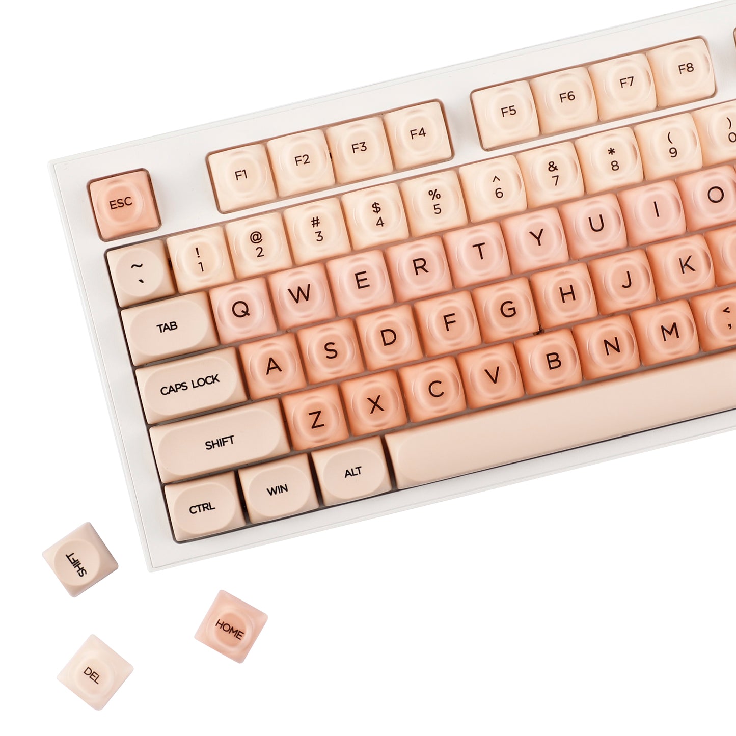 YMDK Liquid Foundation Keycaps 132 keys Frosted HOA Profile PBT PC UV Print for 61/68/84/87/98/104/108 Mechanical Keyboard
