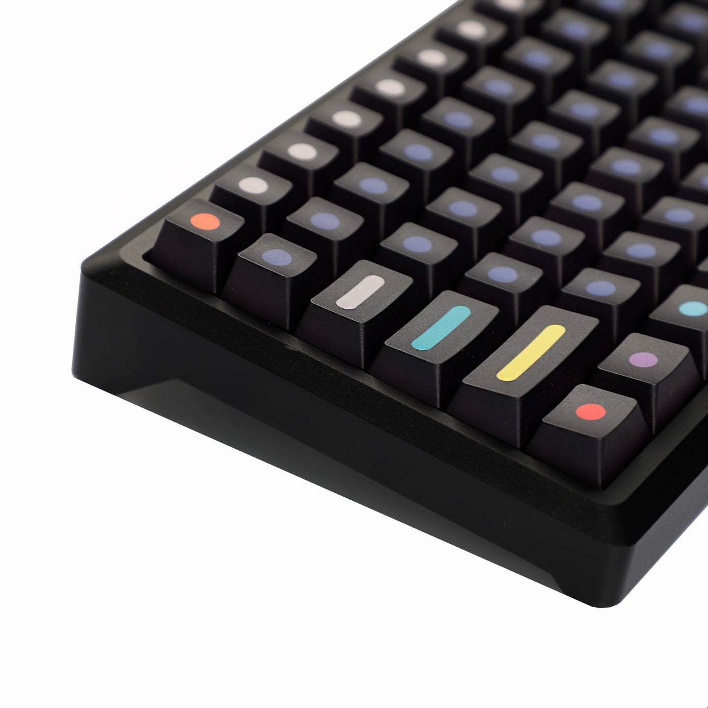 YMDK Dots Color Keycaps Full Set 134 Keys PBT Dye Sub Cherry Profile Sidelit Light Transmission for MX Mechanical Keyboard