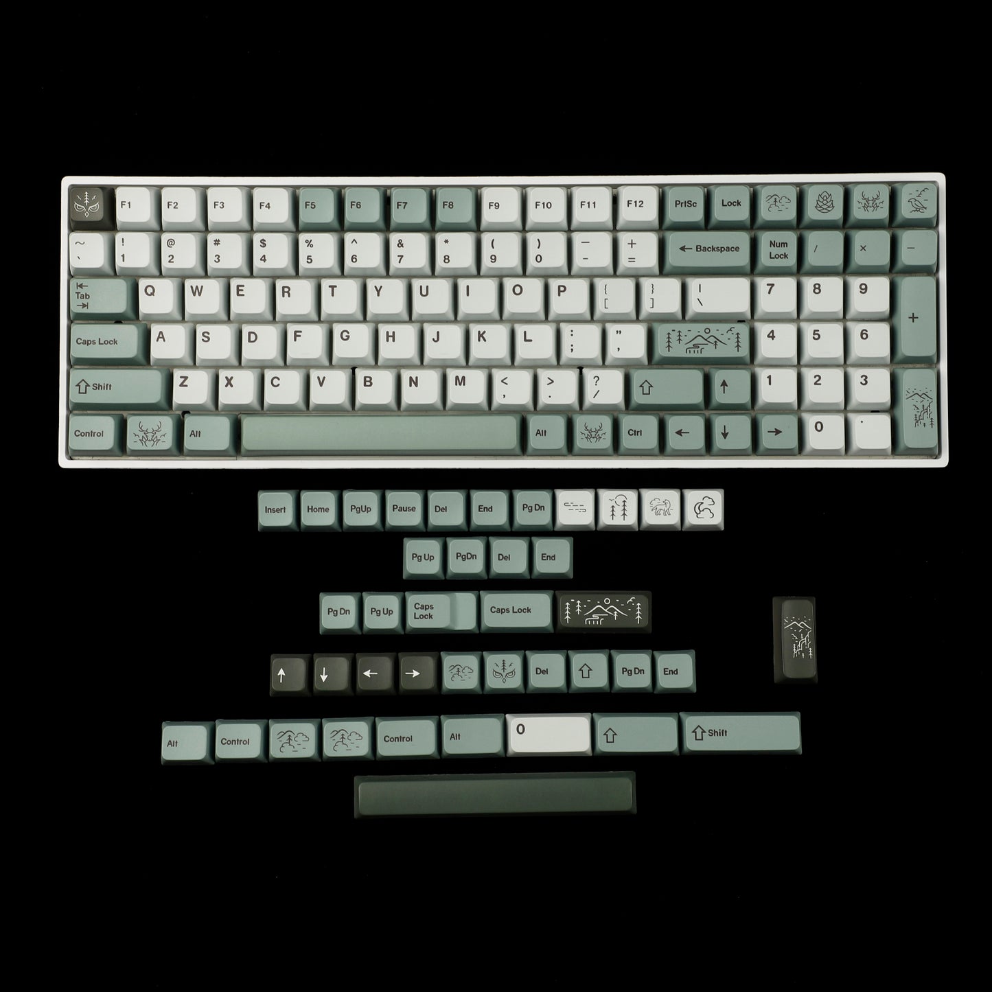 YMDK Dense Fog MDA Profile 141 Keycaps(Dye Sub 1.55mm)