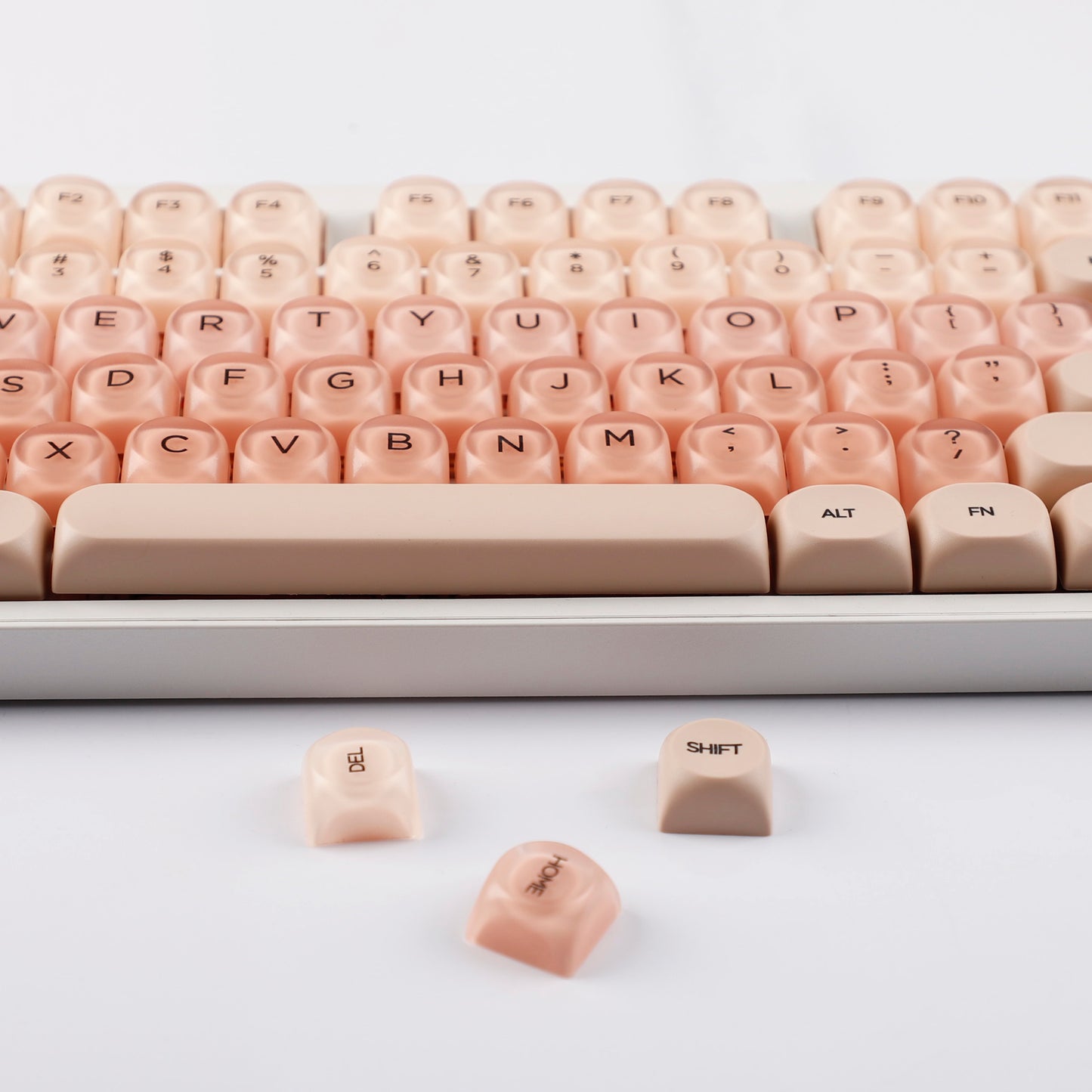 YMDK Liquid Foundation Keycaps 132 keys Frosted HOA Profile PBT PC UV Print for 61/68/84/87/98/104/108 Mechanical Keyboard