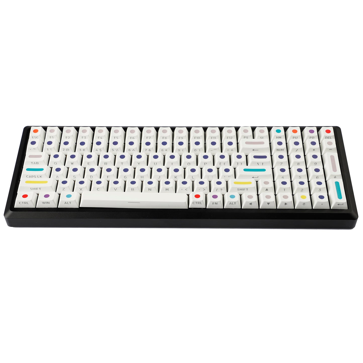 YMDK Dots Color Keycaps Full Set 134 Keys PBT Dye Sub Cherry Profile Sidelit Light Transmission for MX Mechanical Keyboard