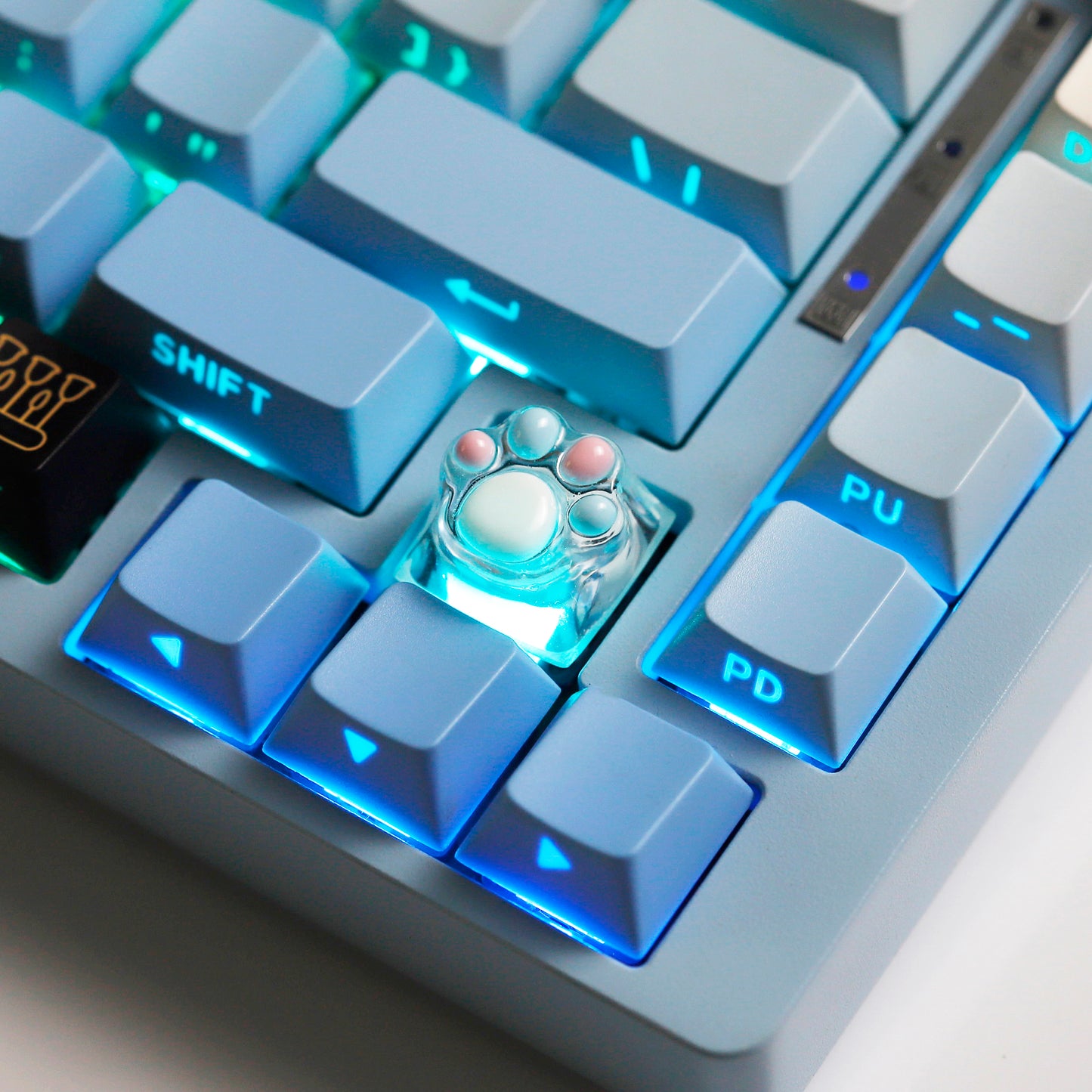 YMDK Cat Claw Personality Keycap ESC Key Shine Through Resin Arrow Keys Cute Creative Keycap for MX Mechanical Keyboard