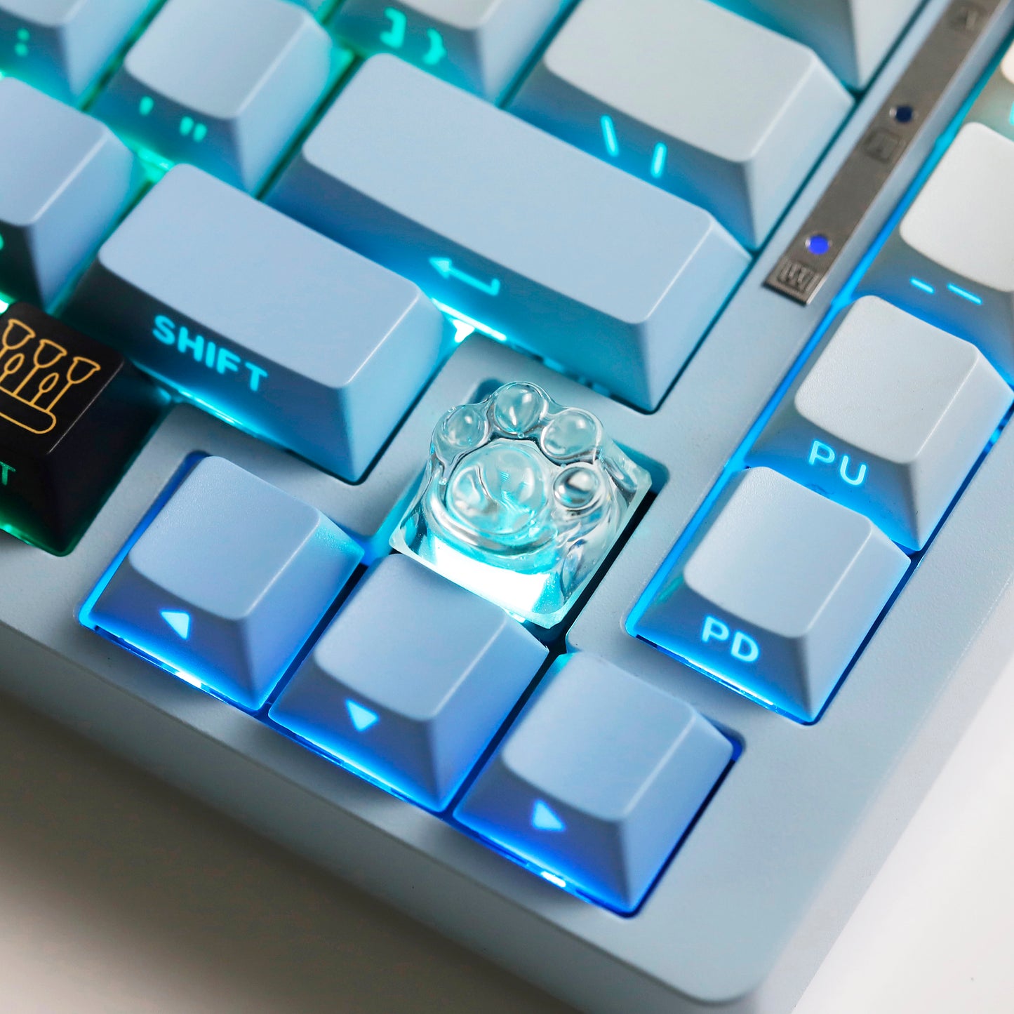 YMDK Cat Claw Personality Keycap ESC Key Shine Through Resin Arrow Keys Cute Creative Keycap for MX Mechanical Keyboard