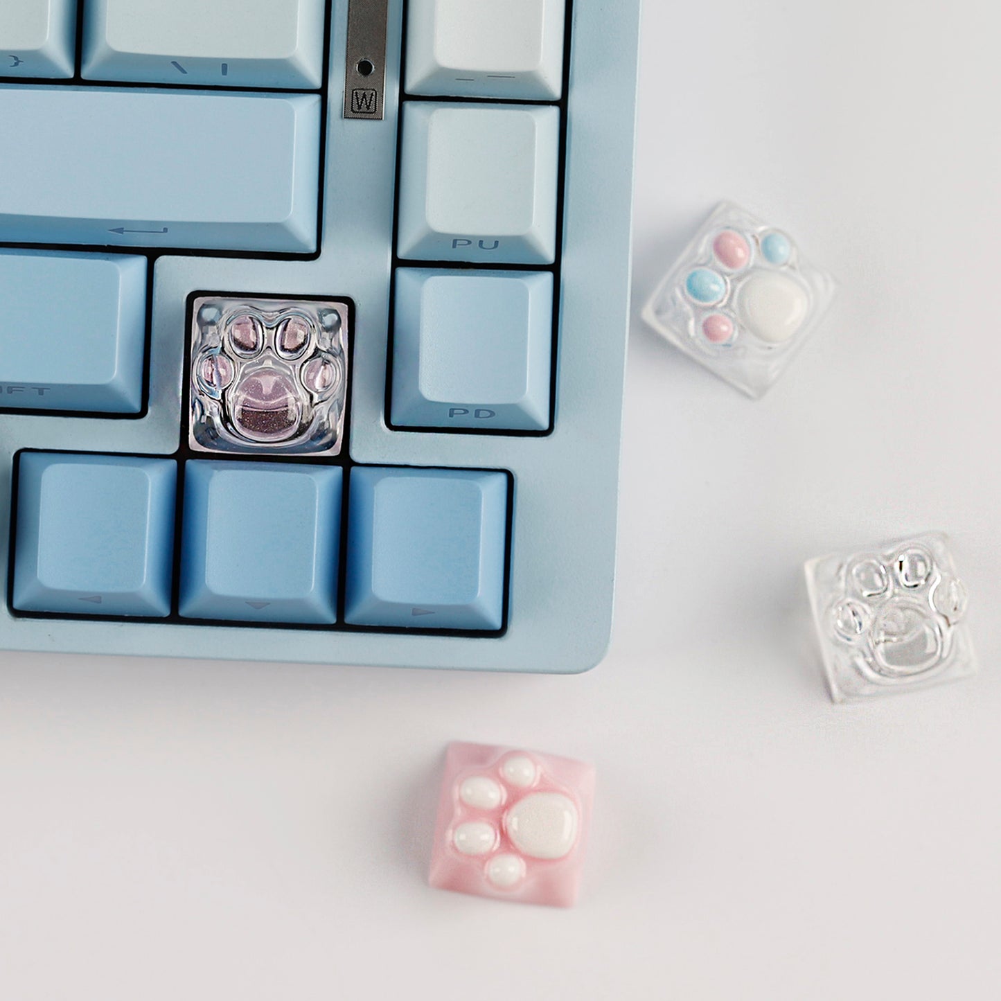 YMDK Cat Claw Personality Keycap ESC Key Shine Through Resin Arrow Keys Cute Creative Keycap for MX Mechanical Keyboard