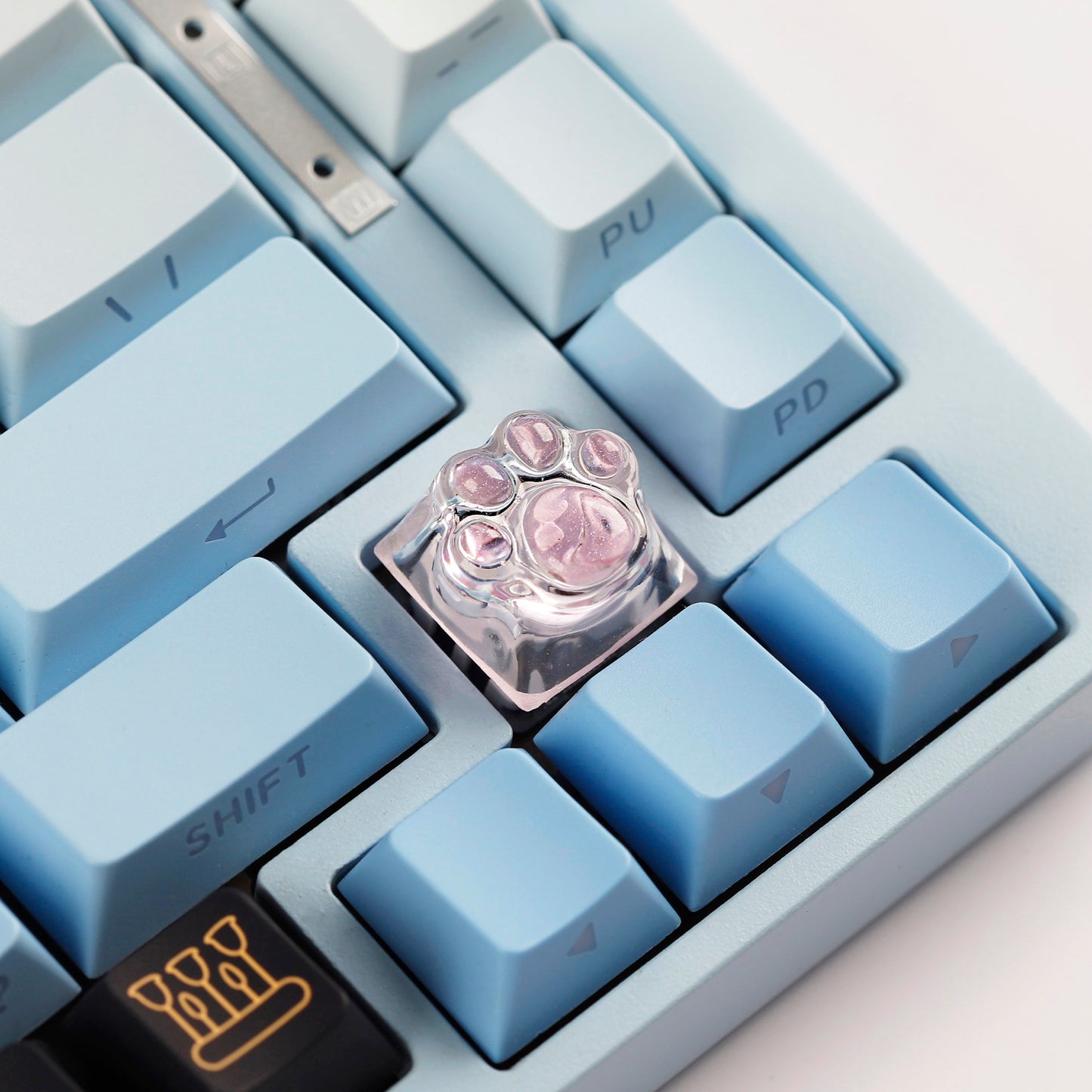YMDK Cat Claw Personality Keycap ESC Key Shine Through Resin Arrow Keys Cute Creative Keycap for MX Mechanical Keyboard