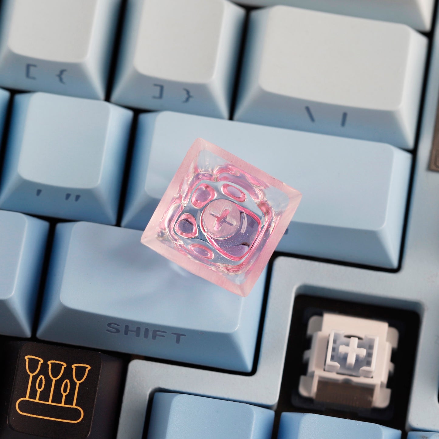 YMDK Cat Claw Personality Keycap ESC Key Shine Through Resin Arrow Keys Cute Creative Keycap for MX Mechanical Keyboard