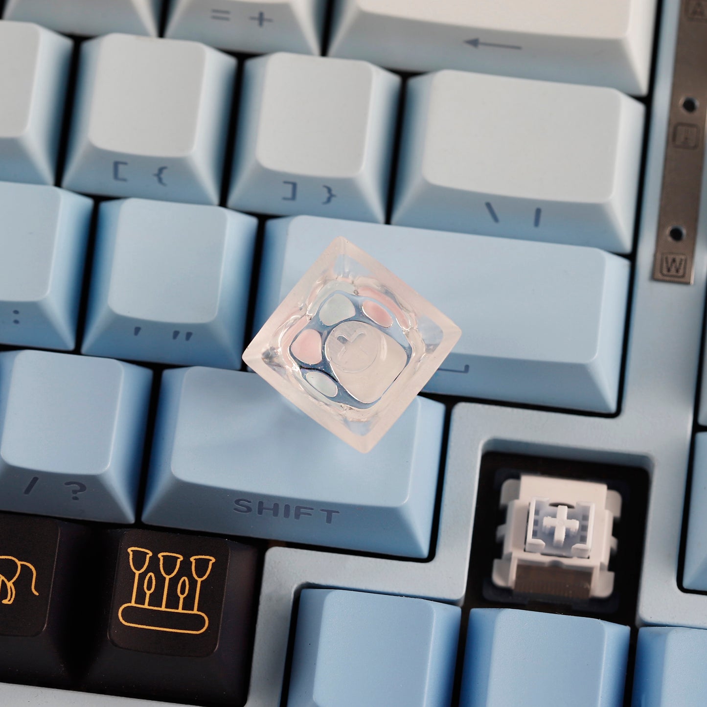 YMDK Cat Claw Personality Keycap ESC Key Shine Through Resin Arrow Keys Cute Creative Keycap for MX Mechanical Keyboard