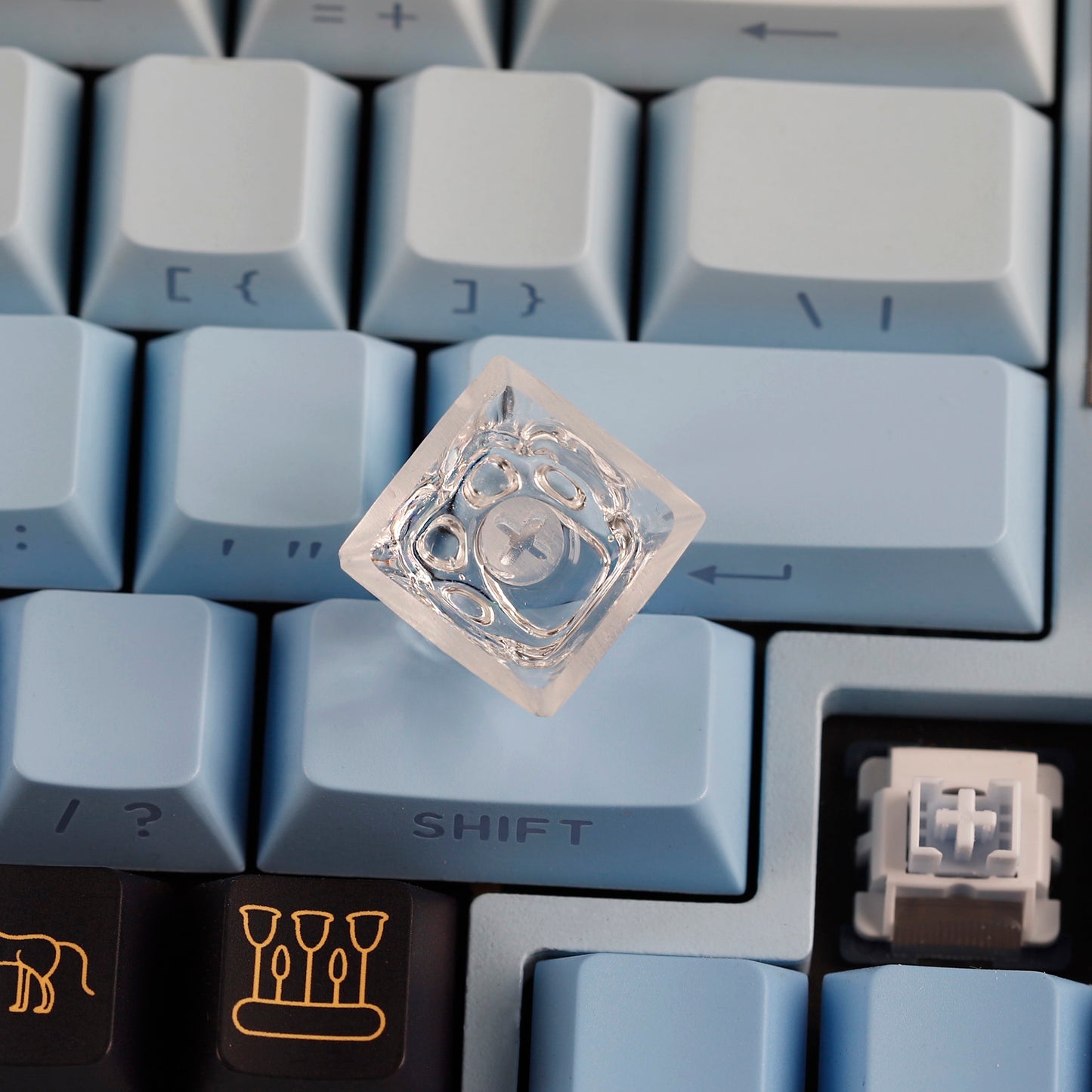 YMDK Cat Claw Personality Keycap ESC Key Shine Through Resin Arrow Keys Cute Creative Keycap for MX Mechanical Keyboard