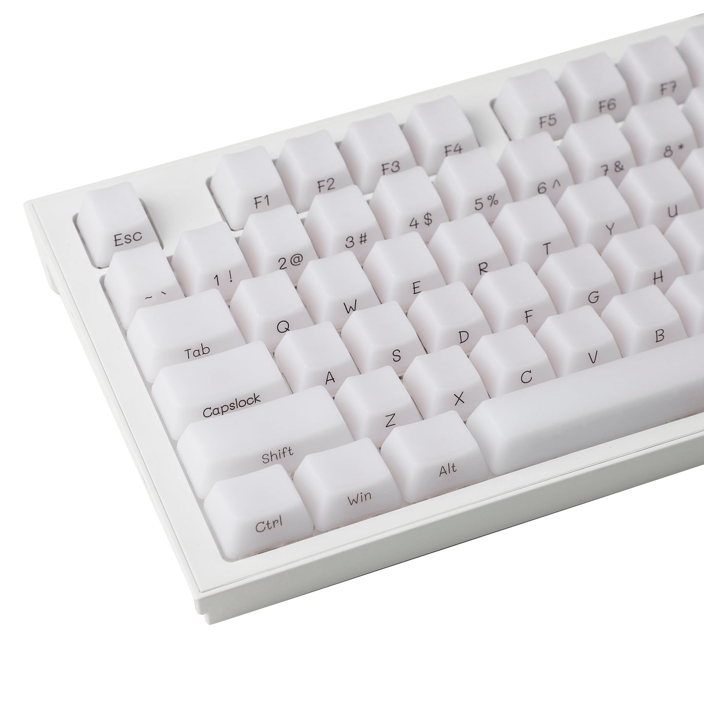 YMDK 130 Keys ABS 1.5mm Blank Milk Fog OEM Profile Side Print Shine Through Keycap For MX Mechanical Keyboard RGB 61 96 84 68 108 87