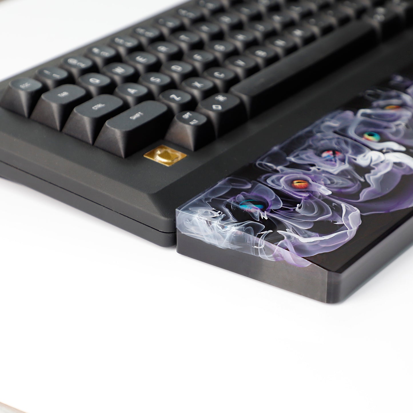 YMDK Evil Eye Resin Wrist Rest Cool Eye Rotatable Ergonomic Support for YMD68 Durable Non-Slip Hand Rest for Mechanical Keyboards Smooth Easy to Clean