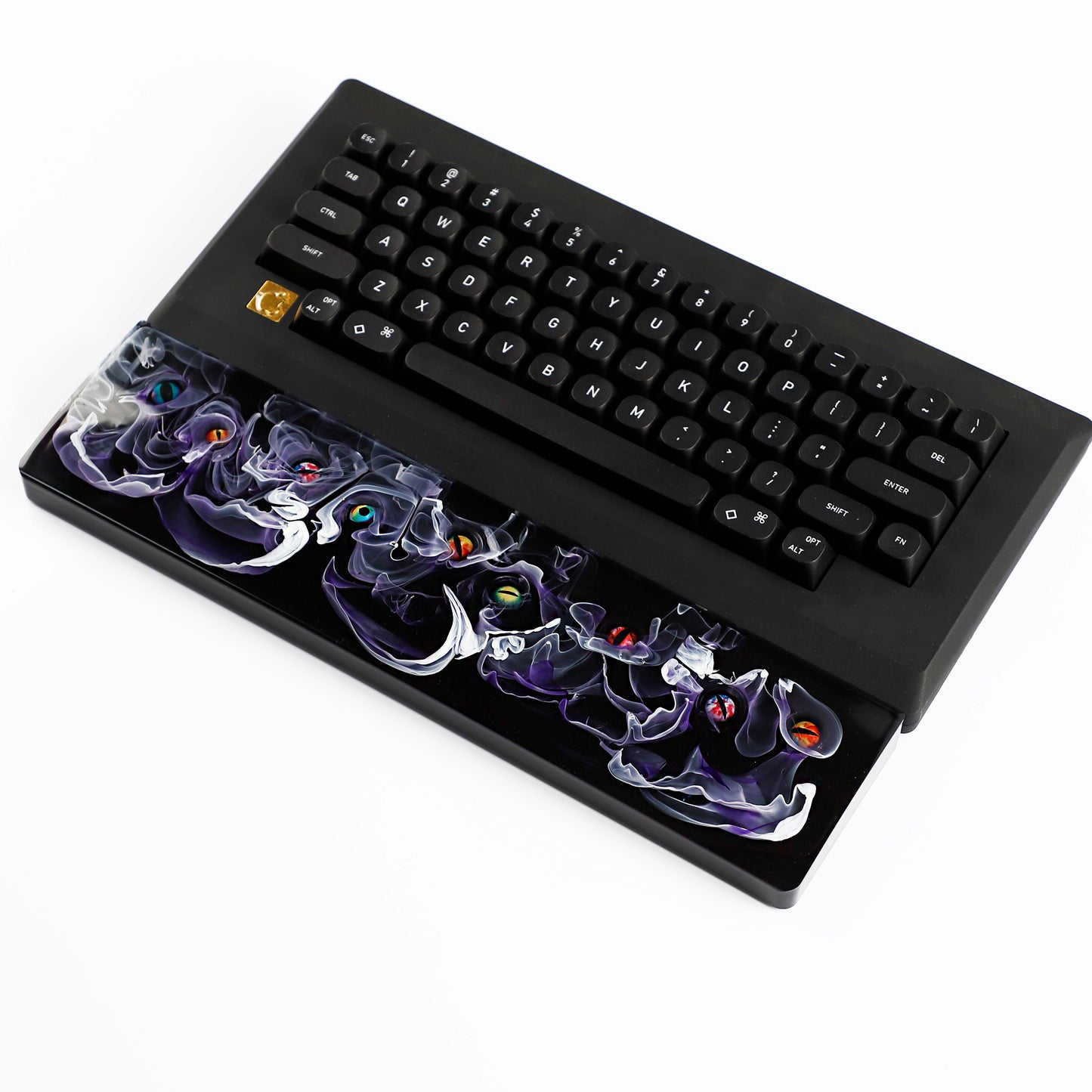 YMDK Evil Eye Resin Wrist Rest Cool Eye Rotatable Ergonomic Support for YMD68 Durable Non-Slip Hand Rest for Mechanical Keyboards Smooth Easy to Clean