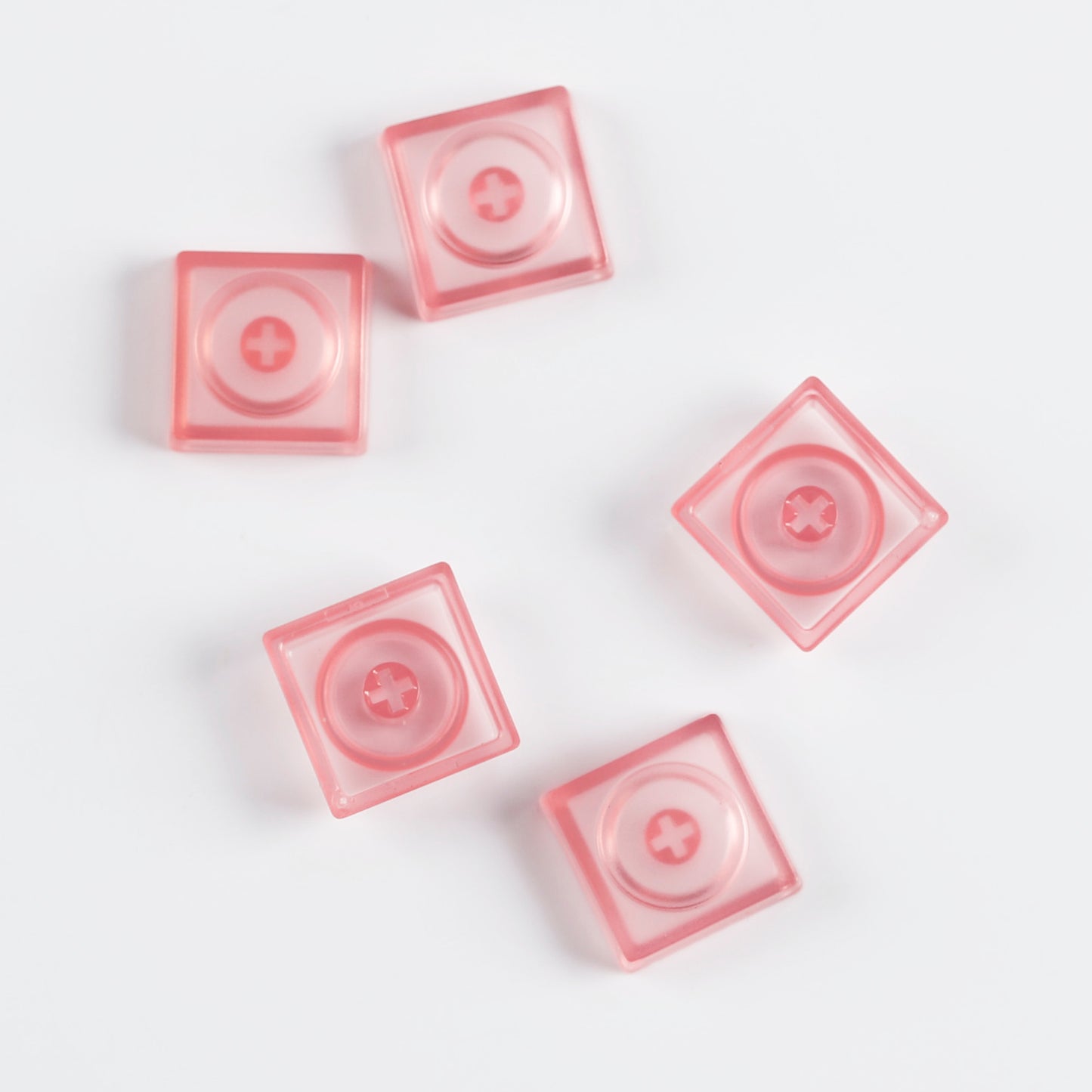 YMDK Blocks Low Profile Keycaps 16 Keys PBT Transparent Frosted Keycap for MX Mechanical Keyboard