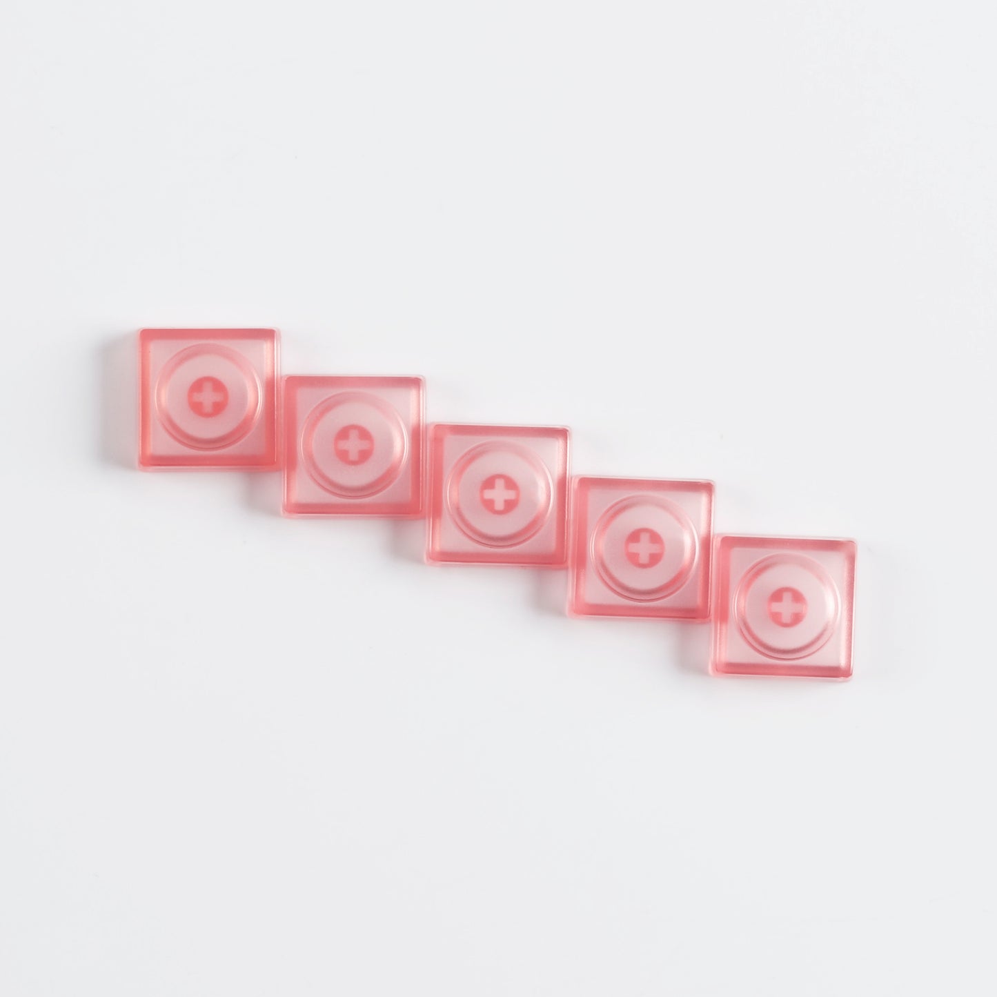 YMDK Blocks Low Profile Keycaps 16 Keys PBT Transparent Frosted Keycap for MX Mechanical Keyboard
