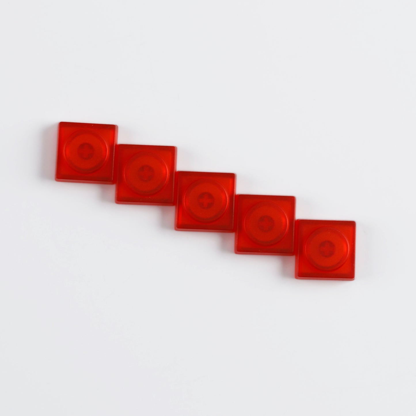 YMDK Blocks Low Profile Keycaps 16 Keys PBT Transparent Frosted Keycap for MX Mechanical Keyboard